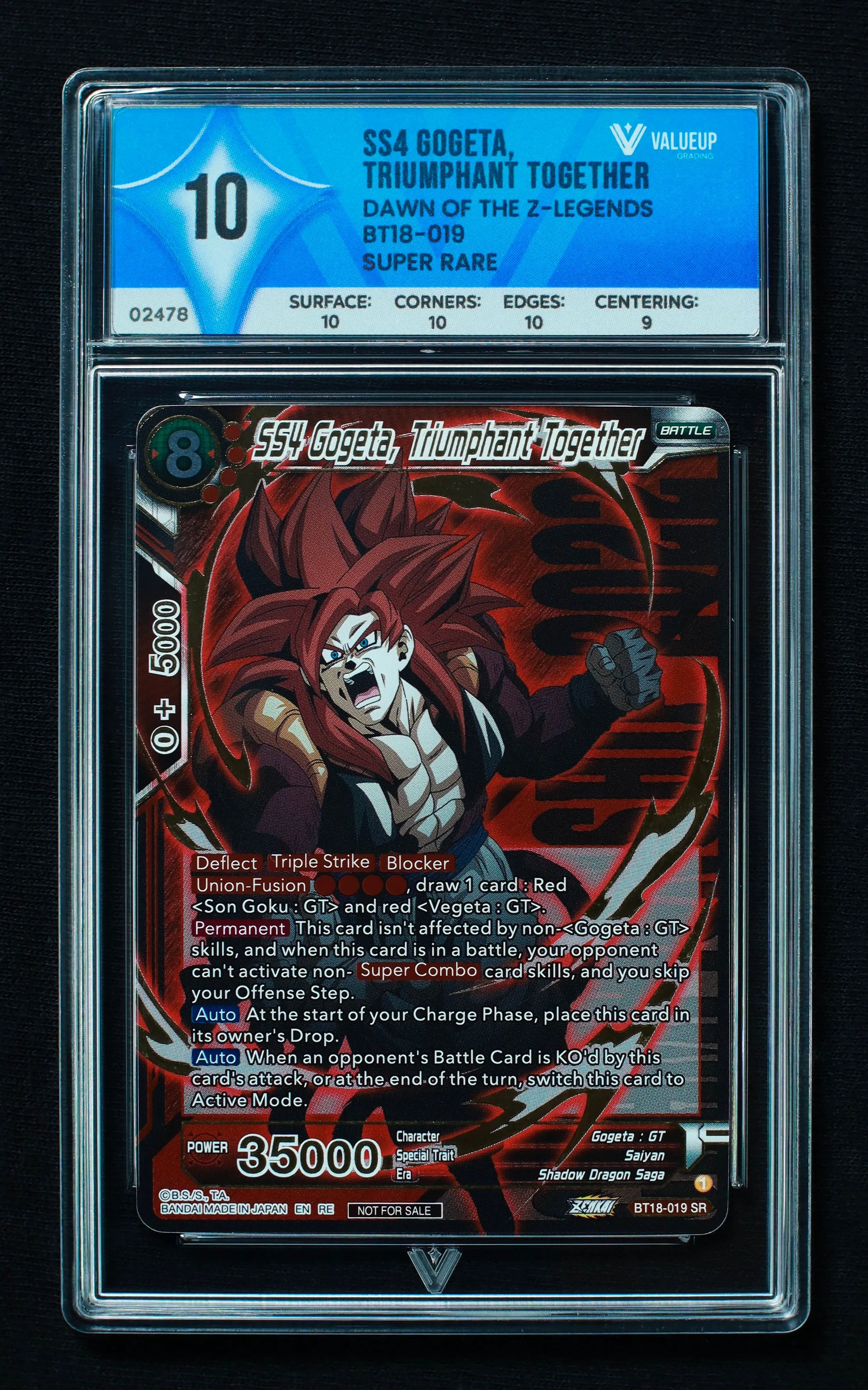 02478 SS4 GOGETA, TRIUMPHANT TOGETHER Grading Card