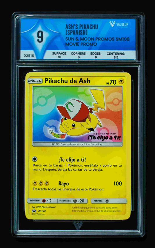 02516 ASH'S PIKACHU (SPANISH) Grading Card
