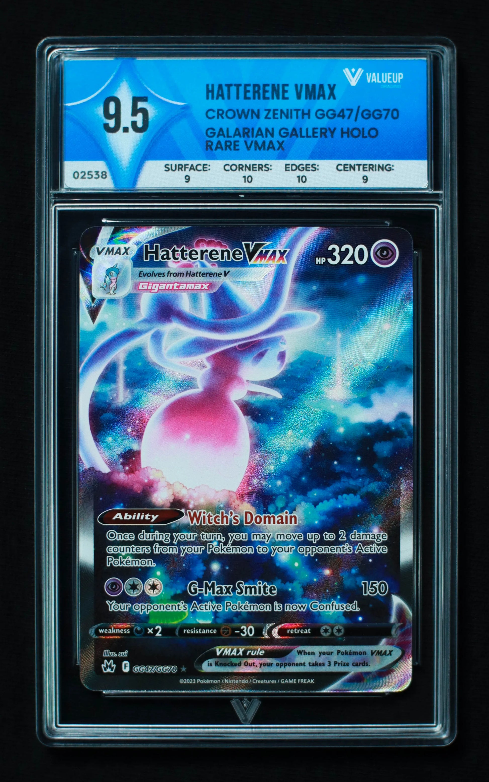 02538 HATTERENE VMAX Grading Card