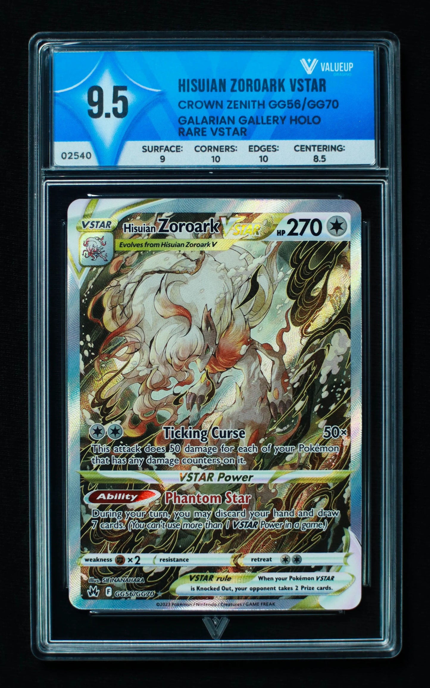 02540 HISUIAN ZOROARK VSTAR Grading Card