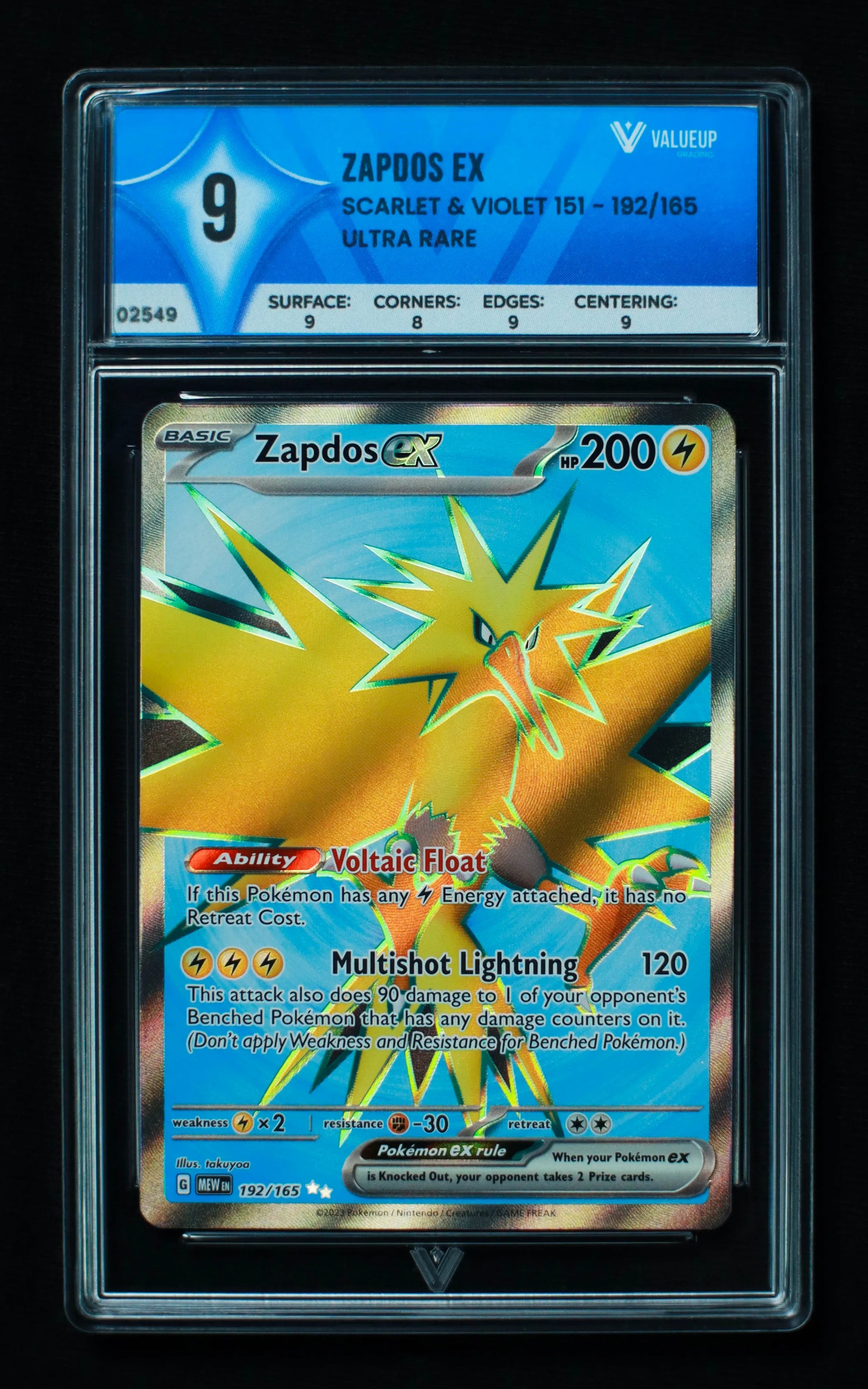 02549 ZAPDOS EX Grading Card