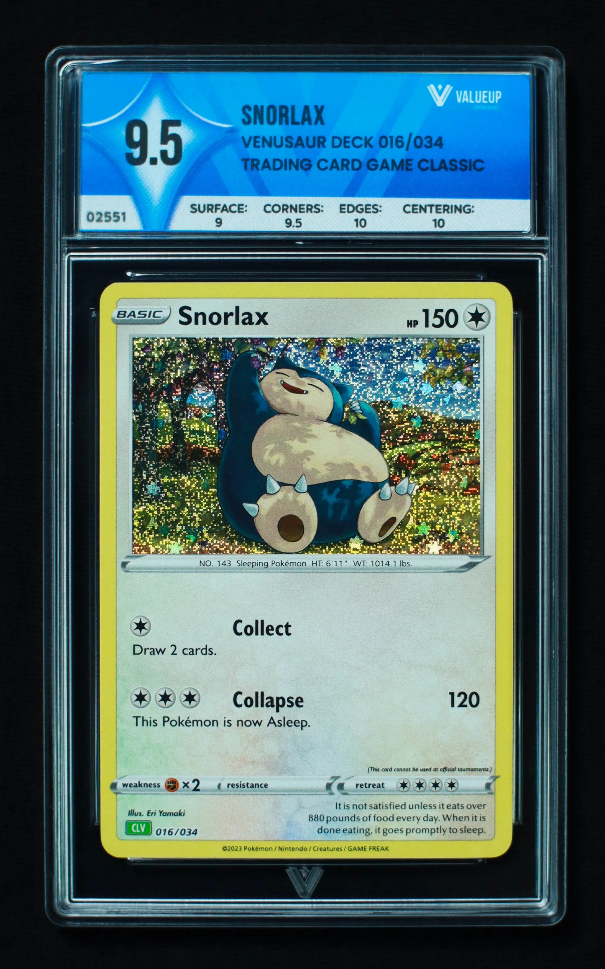 02551 SNORLAX Grading Card