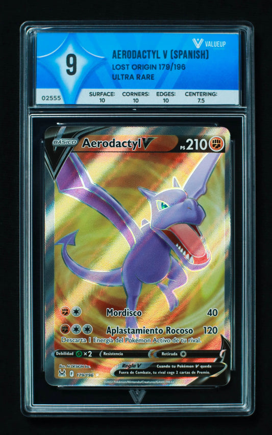 02555 AERODACTYL V (SPANISH) Grading Card
