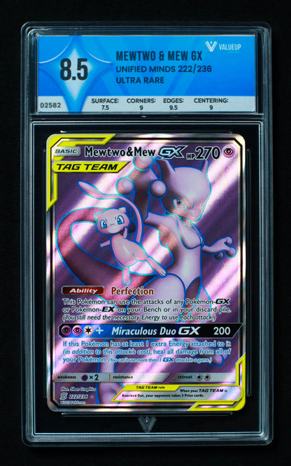 02582 MEWTWO & MEW GX Grading Card