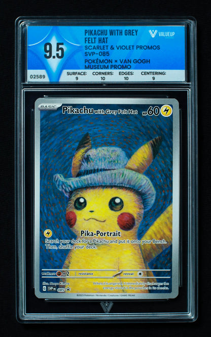 02589 PIKACHU WITH GREY FELT HAT Grading Card