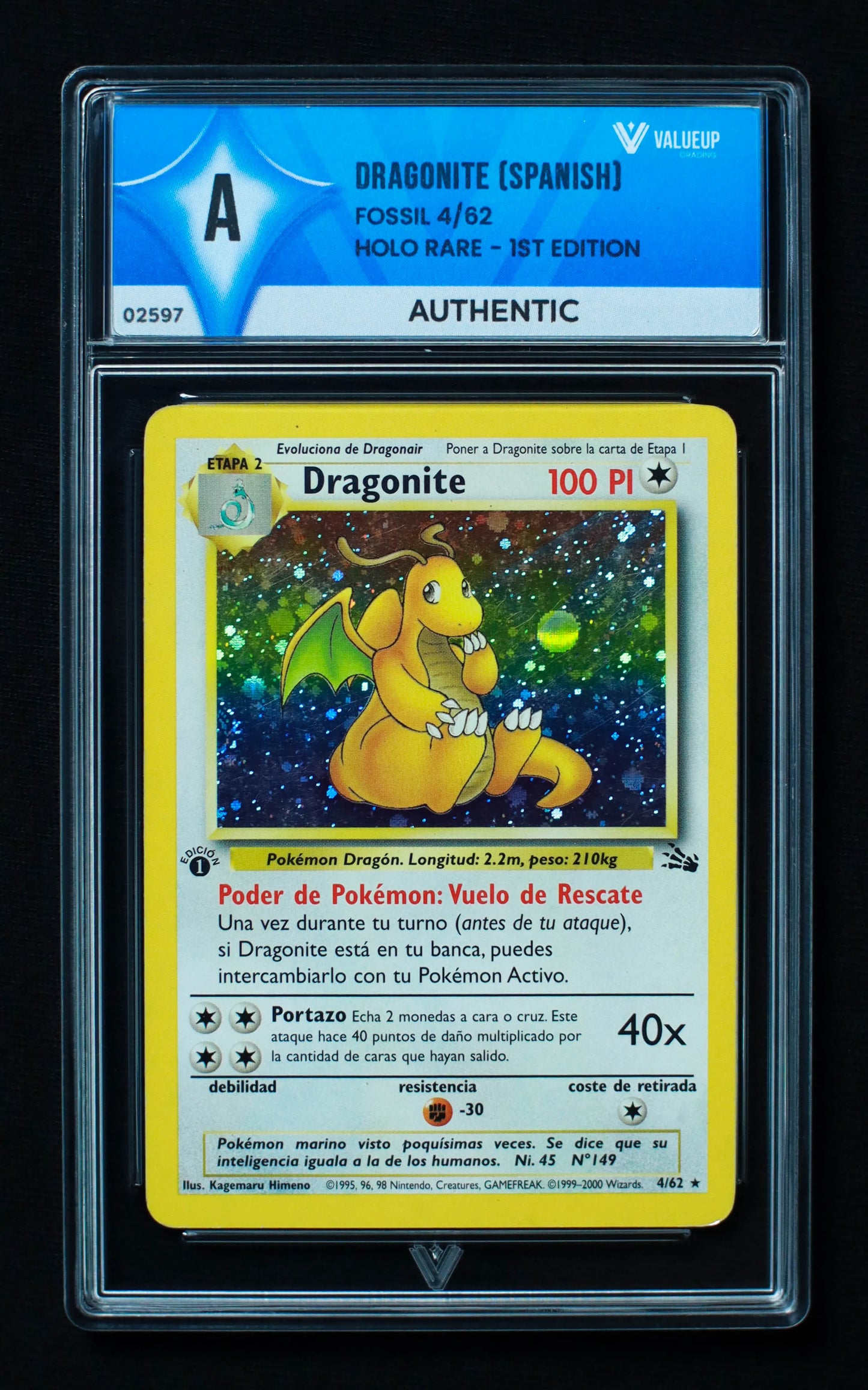 02597 DRAGONITE (SPANISH) Grading Card