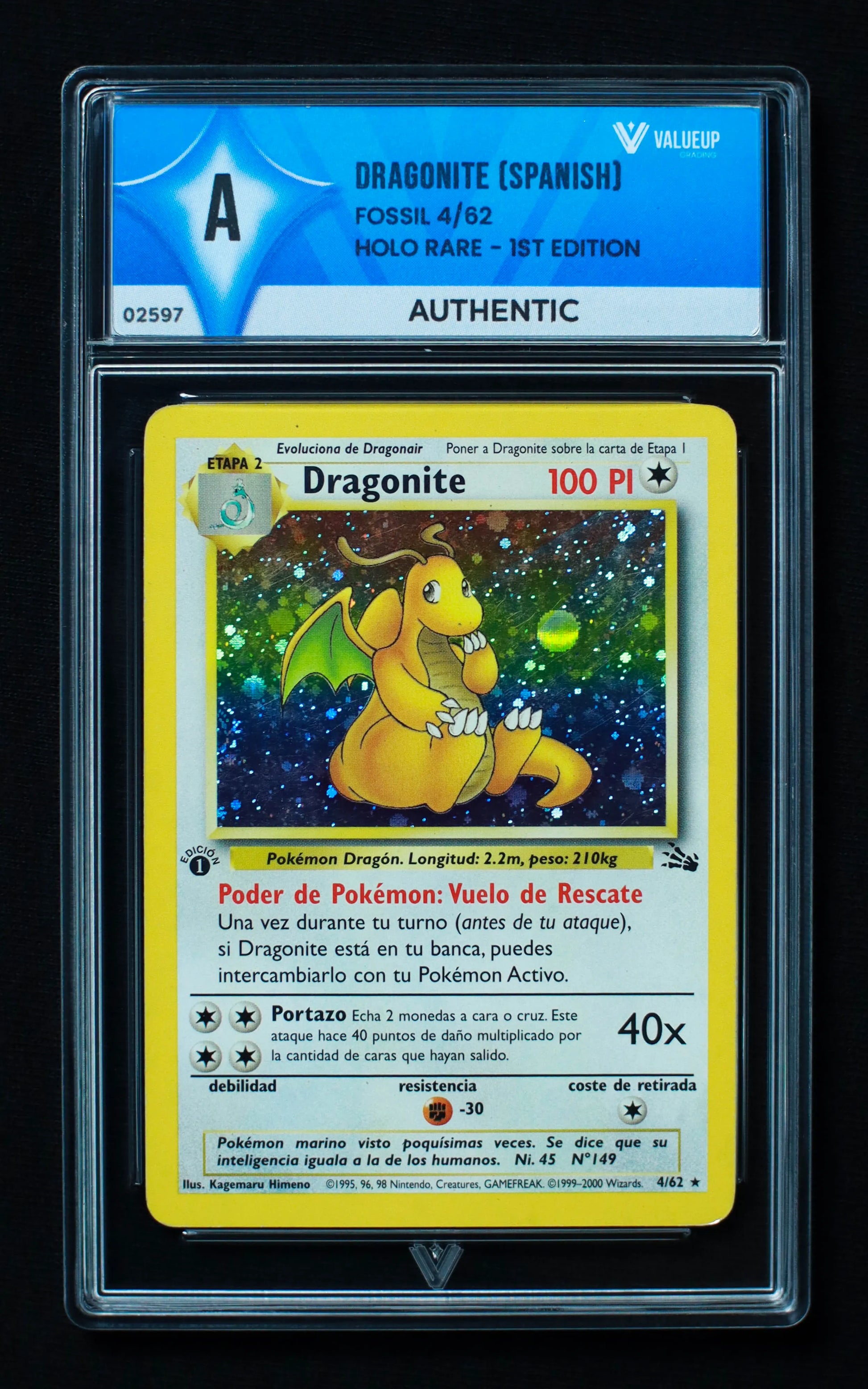 02597 DRAGONITE (SPANISH) Grading Card