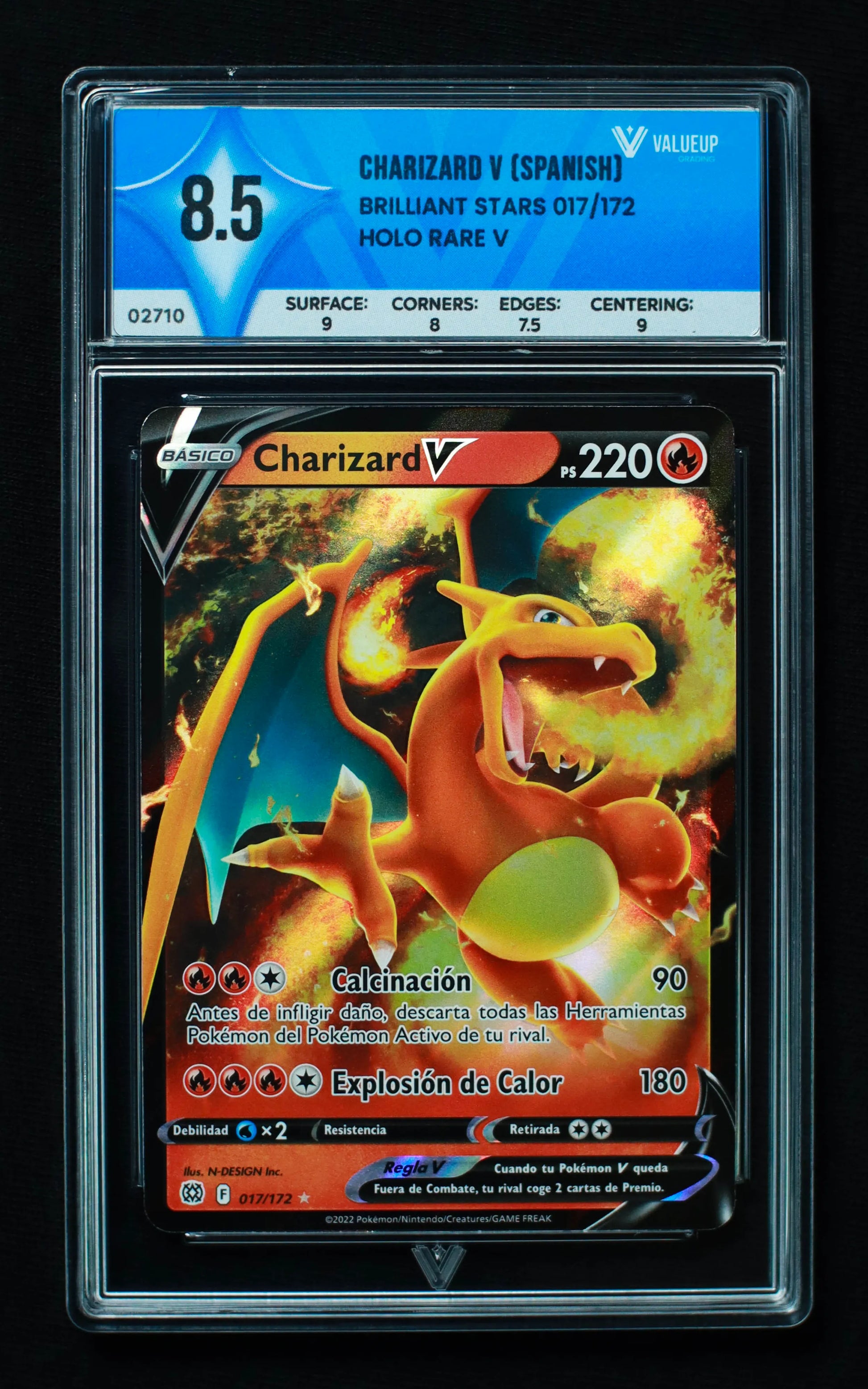 02710 CHARIZARD V (SPANISH) Grading Card