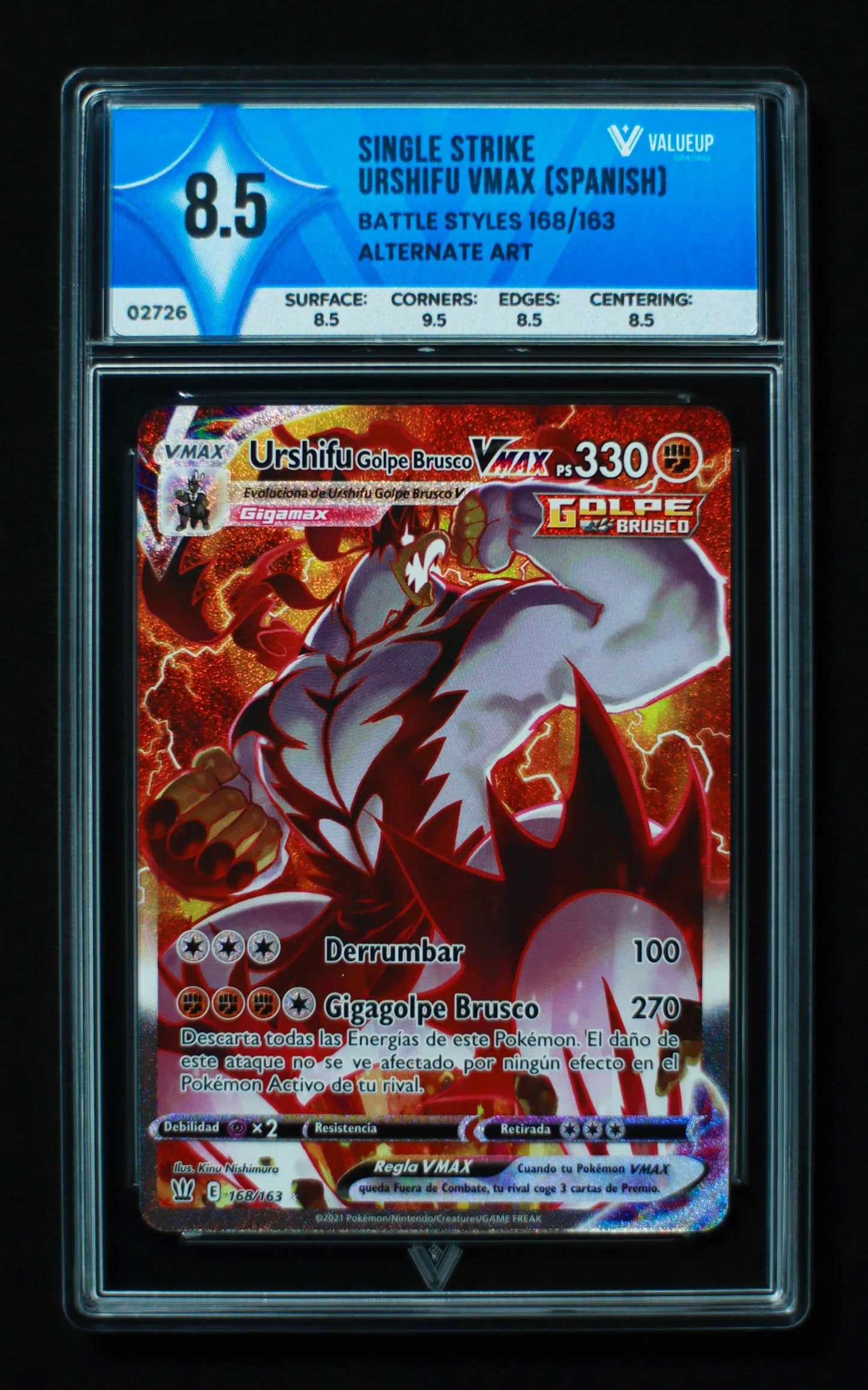 02726 SINGLE STRIKE URSHIFU VMAX (SPANISH) Grading Card