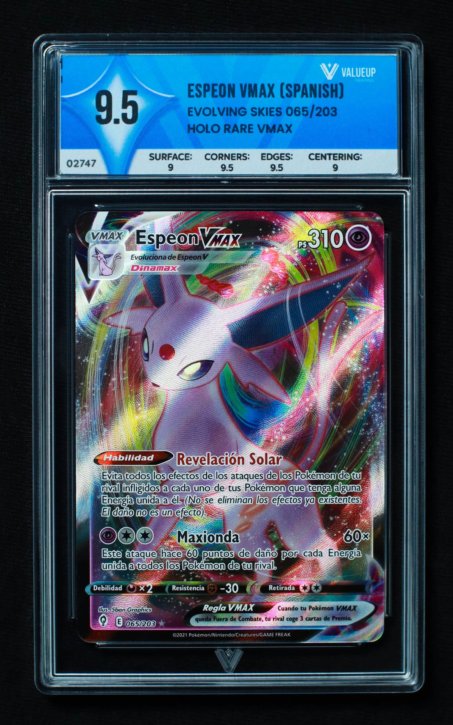02747 ESPEON VMAX (SPANISH) Grading Card