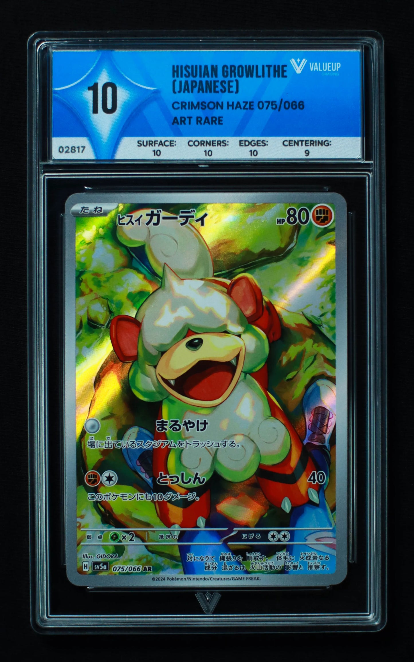 02817 HISUIAN GROWLITHE (JAPANESE) Grading Card
