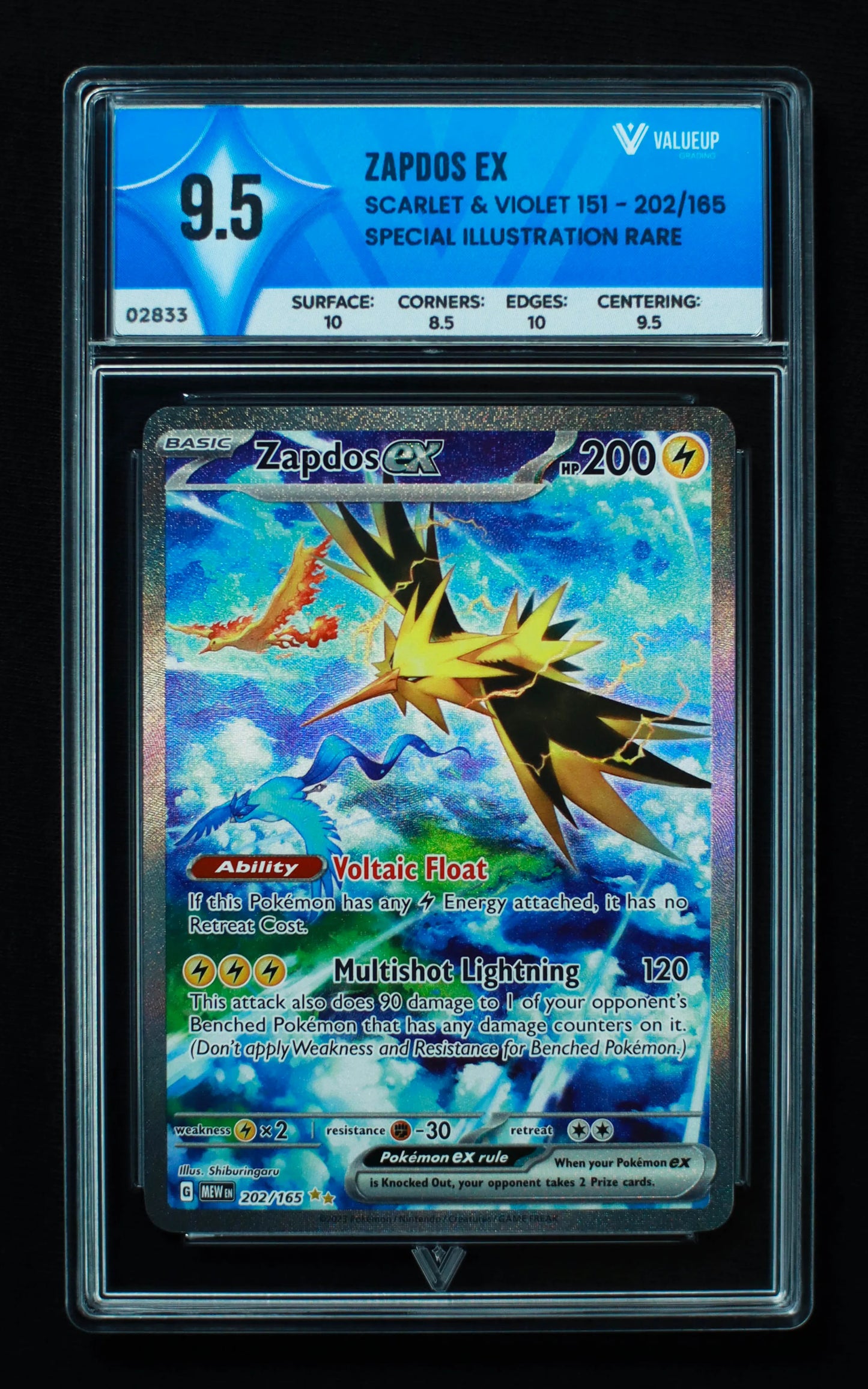 02833 ZAPDOS EX Grading Card