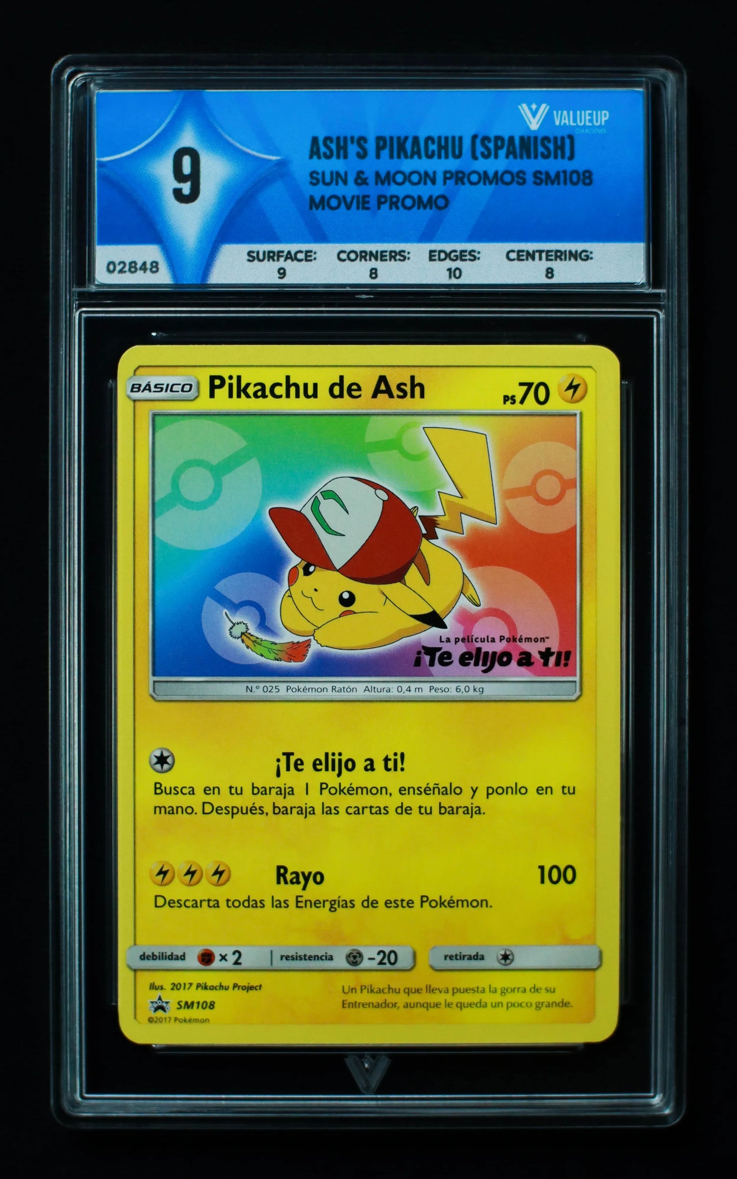 02848 ASH'S PIKACHU (SPANISH) Grading Card