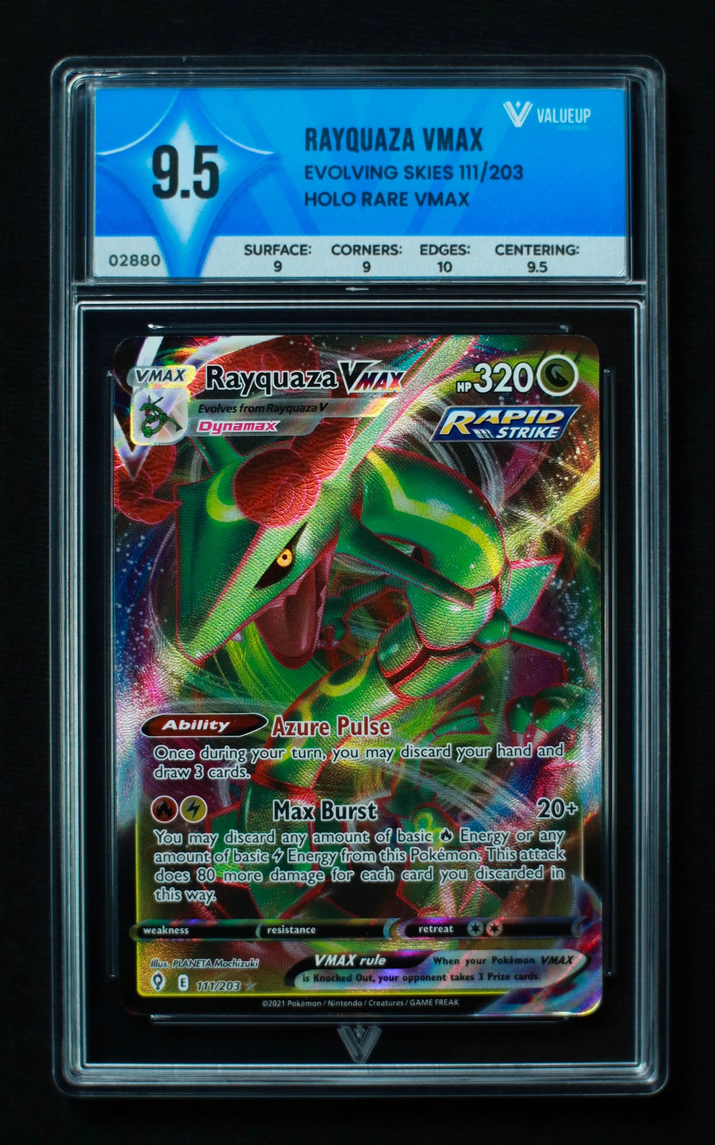 02880 RAYQUAZA VMAX Grading Card