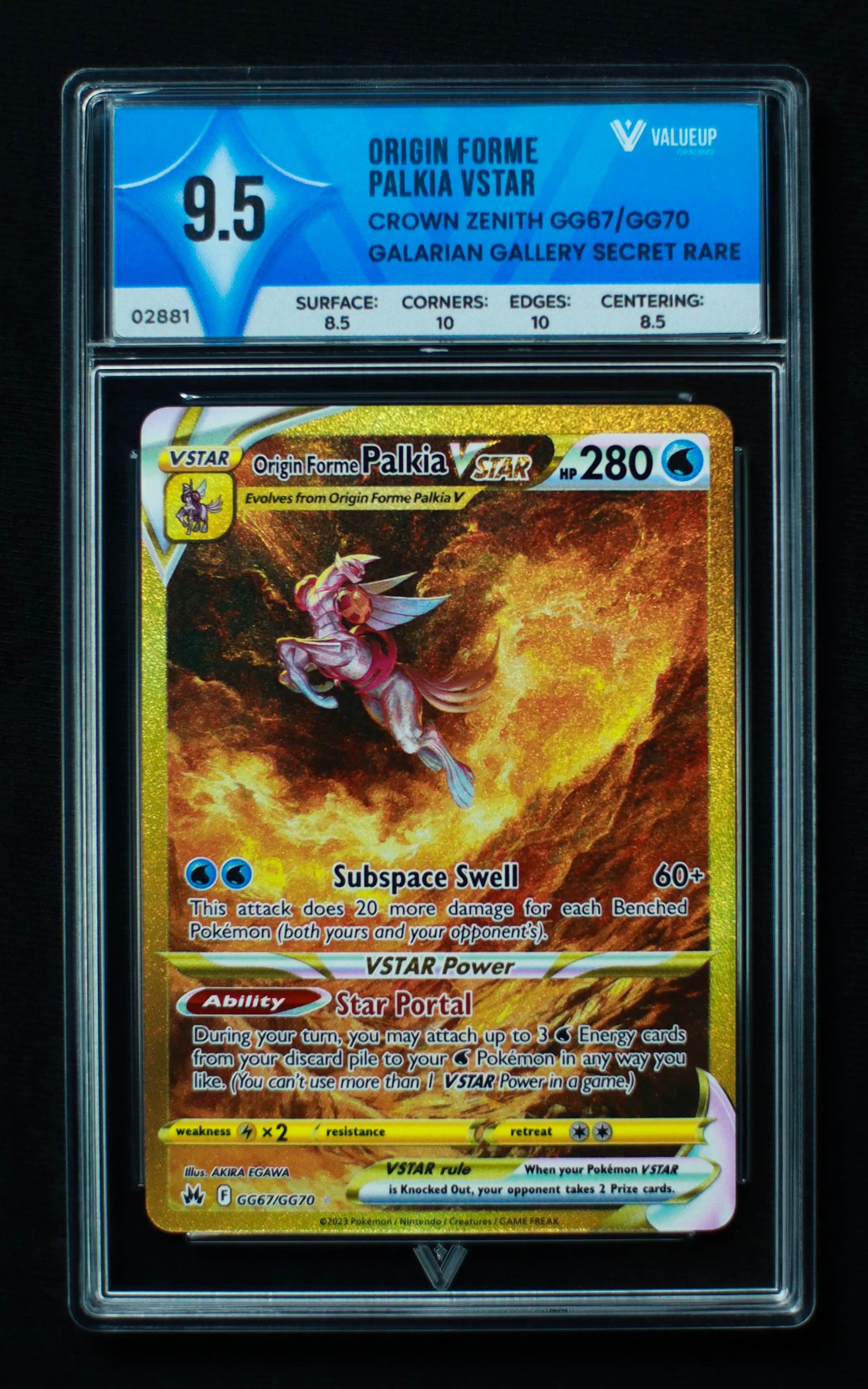 02881 ORIGIN FORME PALKIA VSTAR Grading Card