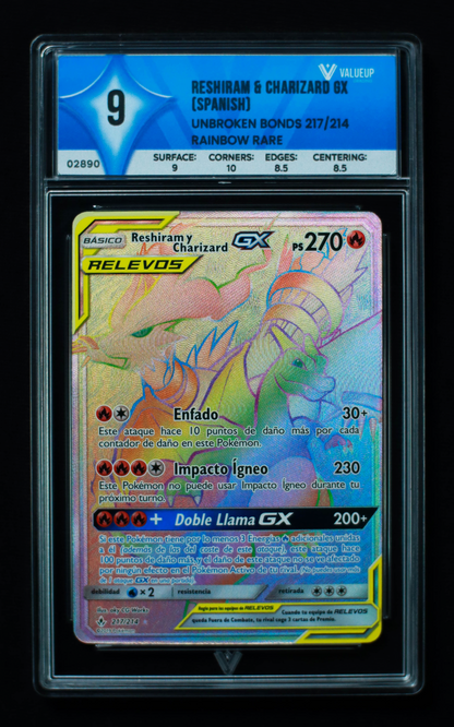 02890 RESHIRAM & CHARIZARD GX ( SPANISH)