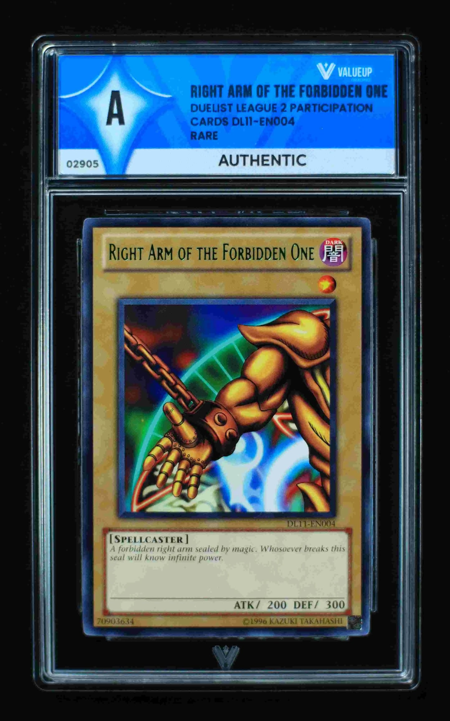 02905 RIGHT ARM OF THE FORBIDDEN ONE Grading Card