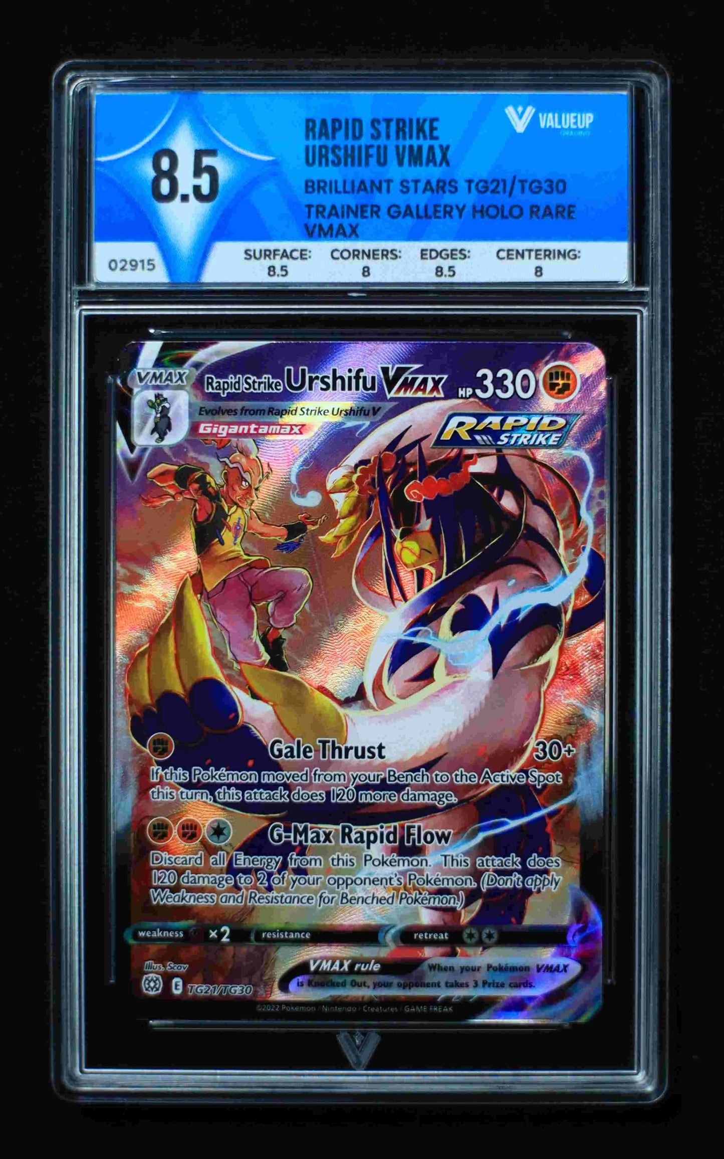 02915 RAPID STRIKE URSHIFU VMAX Grading Card