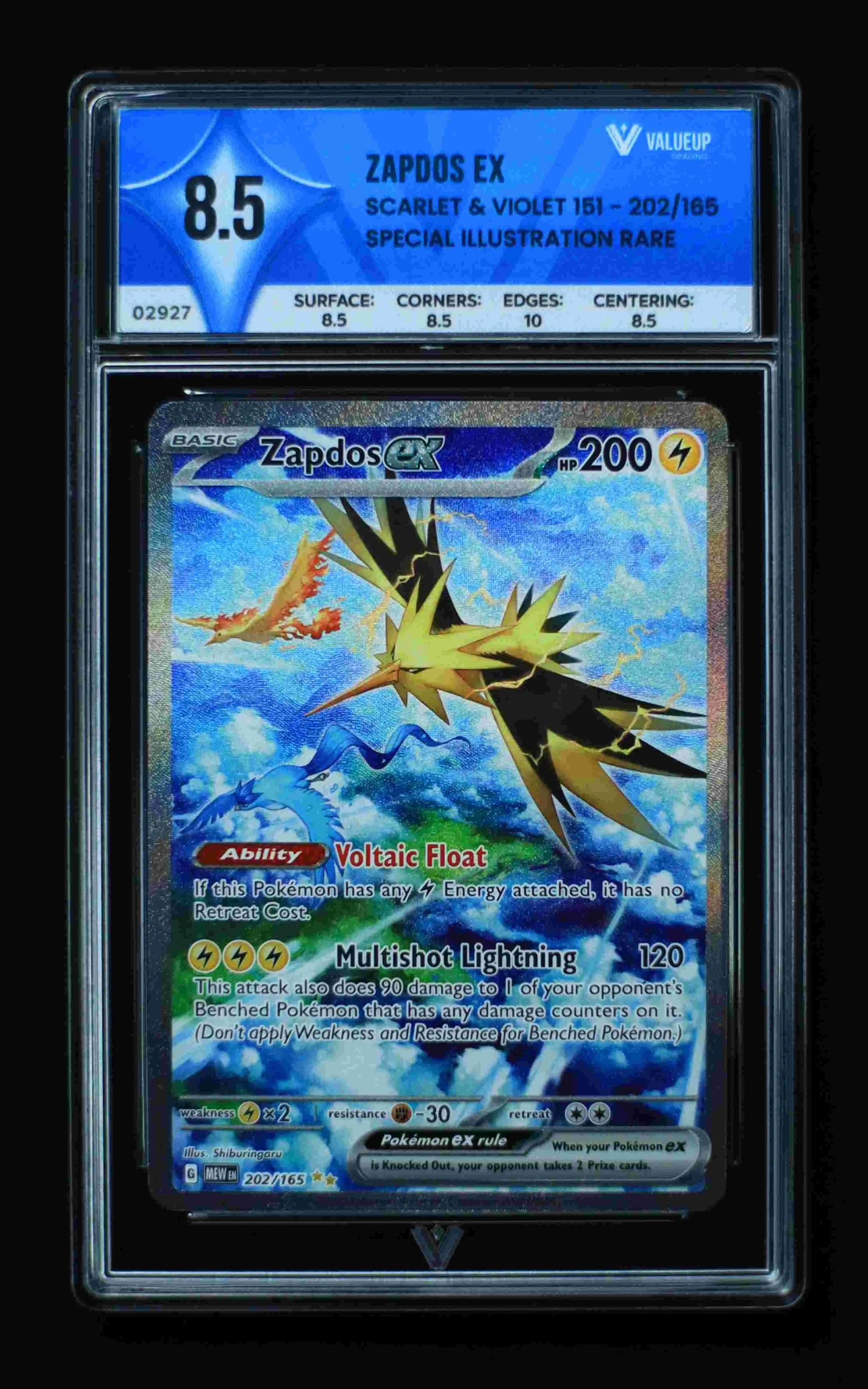 02927 ZAPDOS EX Grading Card