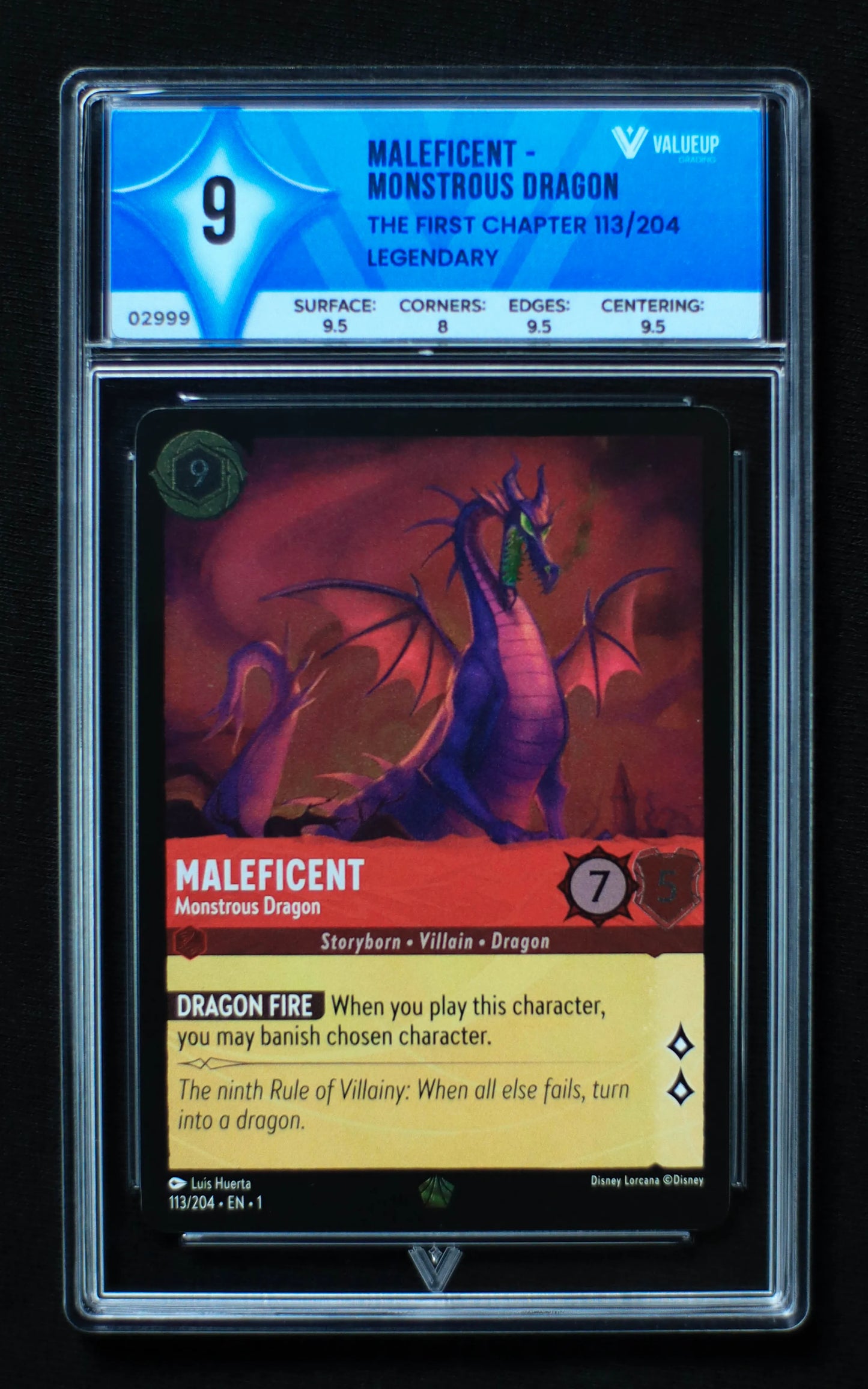 02999 MALEFICENT - MONSTROUS DRAGON Grading Card