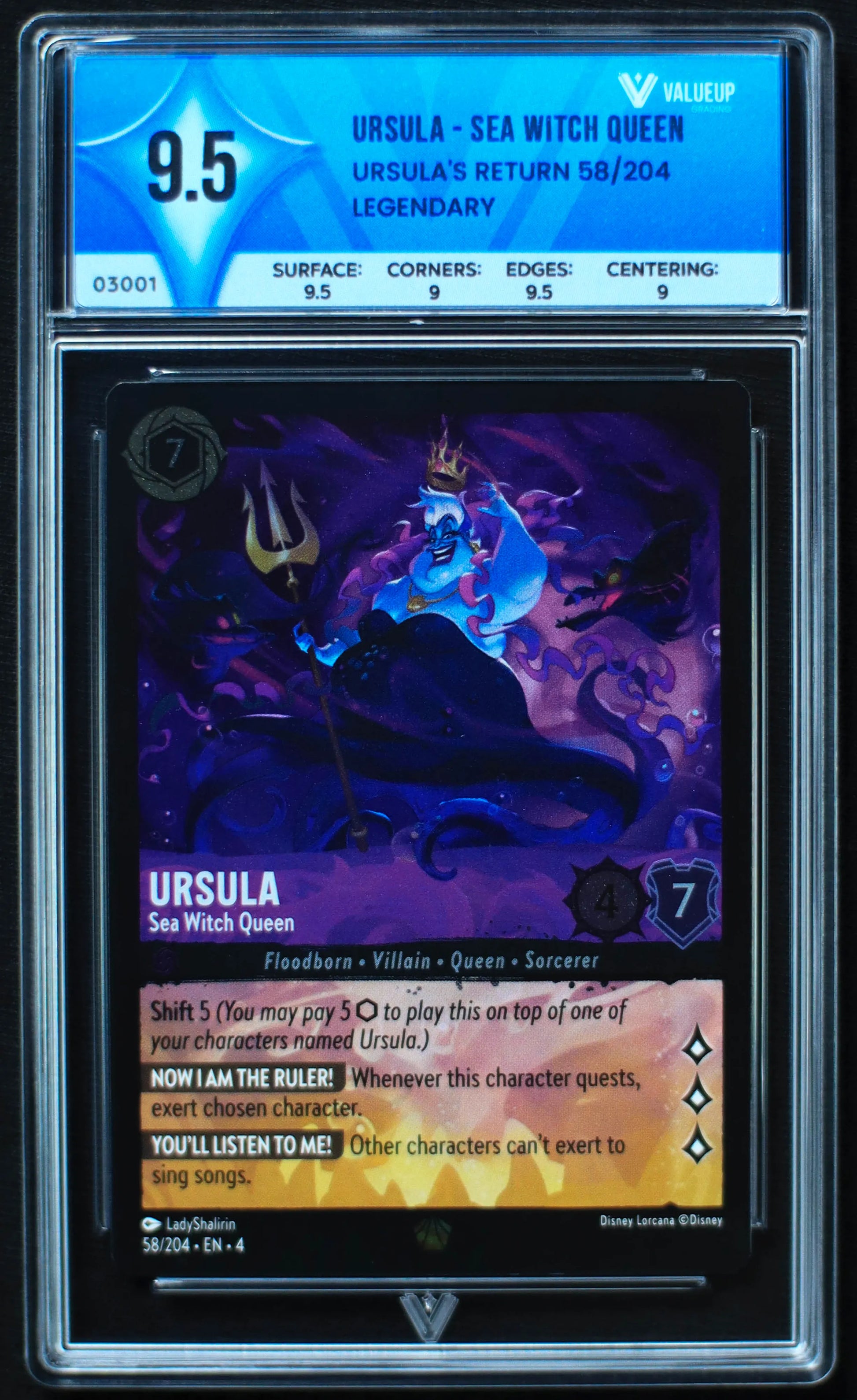 03001 URSULA - SEA WITCH QUEEN Grading Card