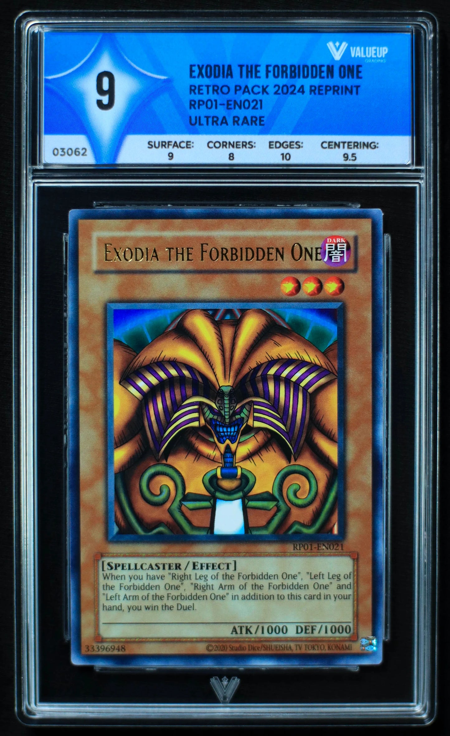 03062 EXODIA THE FORBIDDEN ONE Grading Card