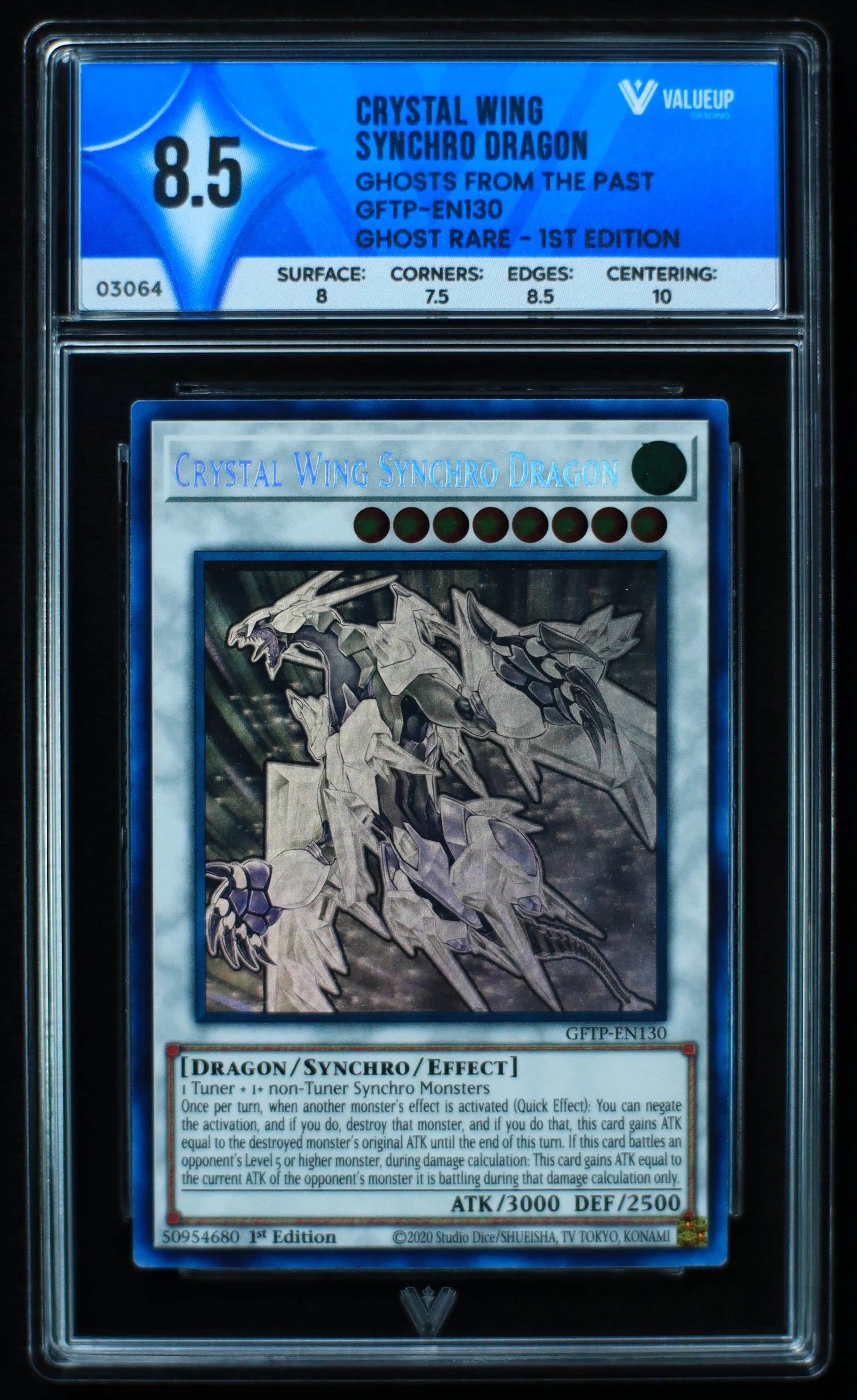 03064 CRYSTAL WING SYNCHRO DRAGON Grading Card