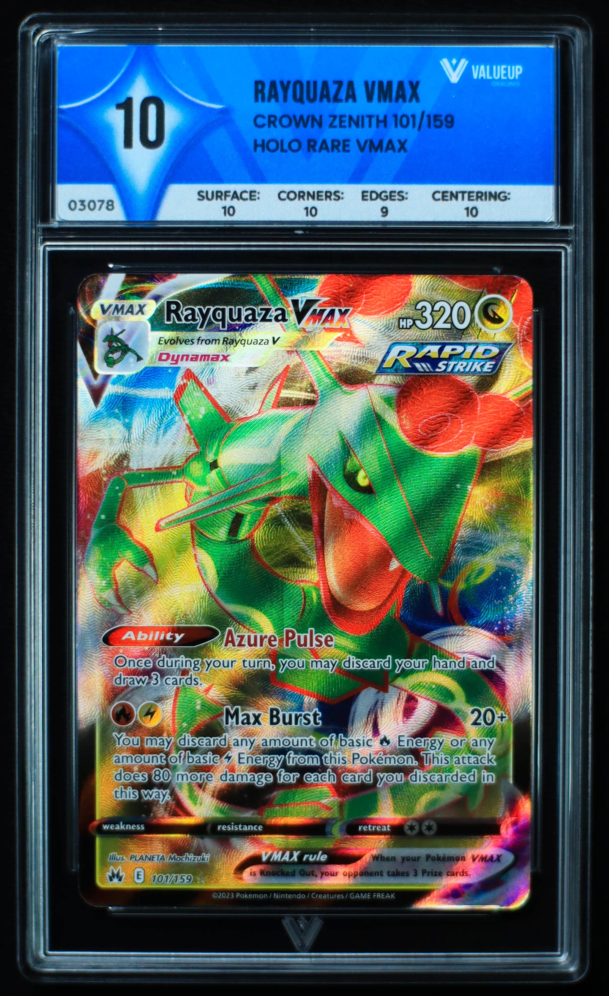 03078 RAYQUAZA VMAX Grading Card