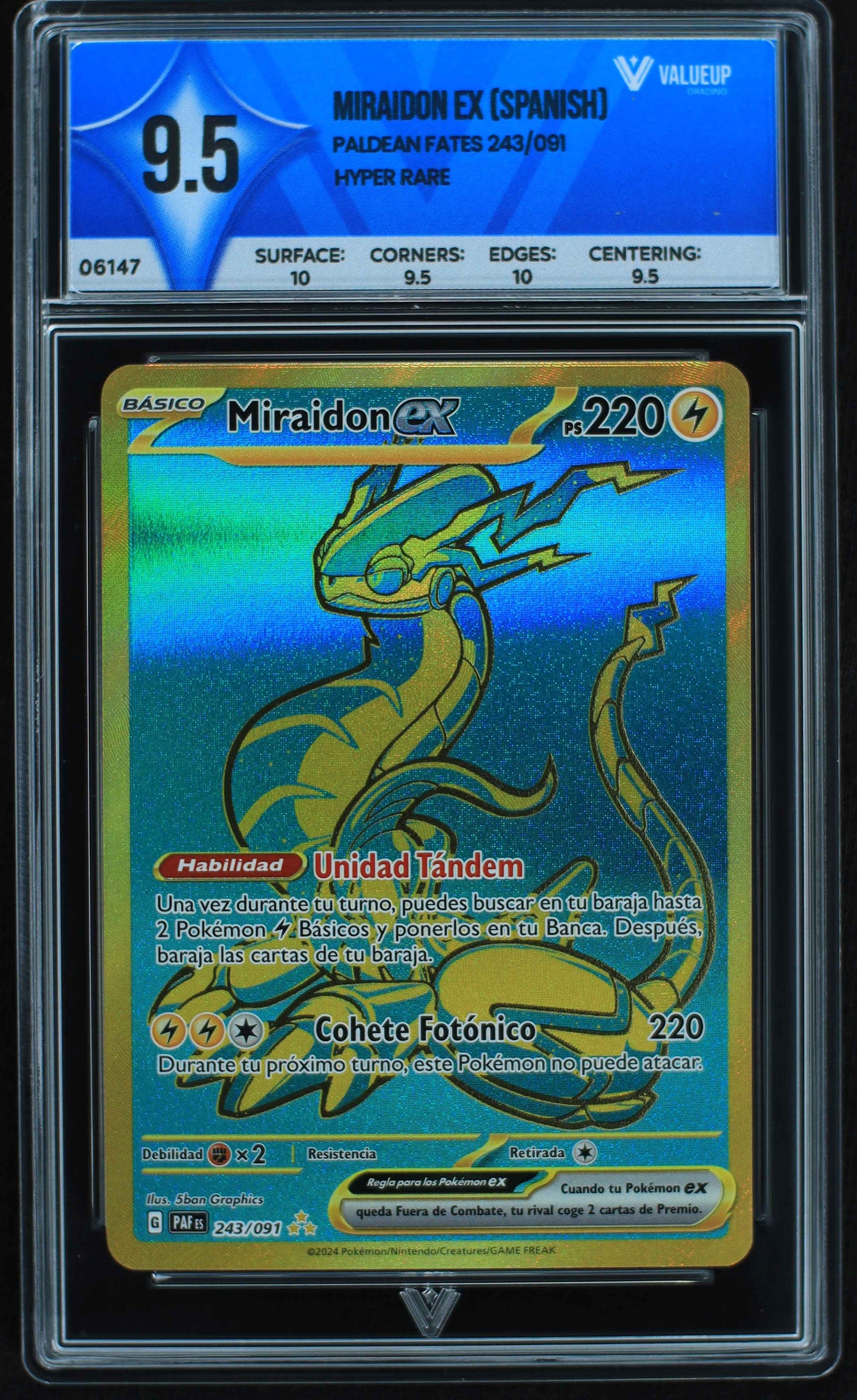 06147 MIRAIDON EX (SPANISH) Grading Card