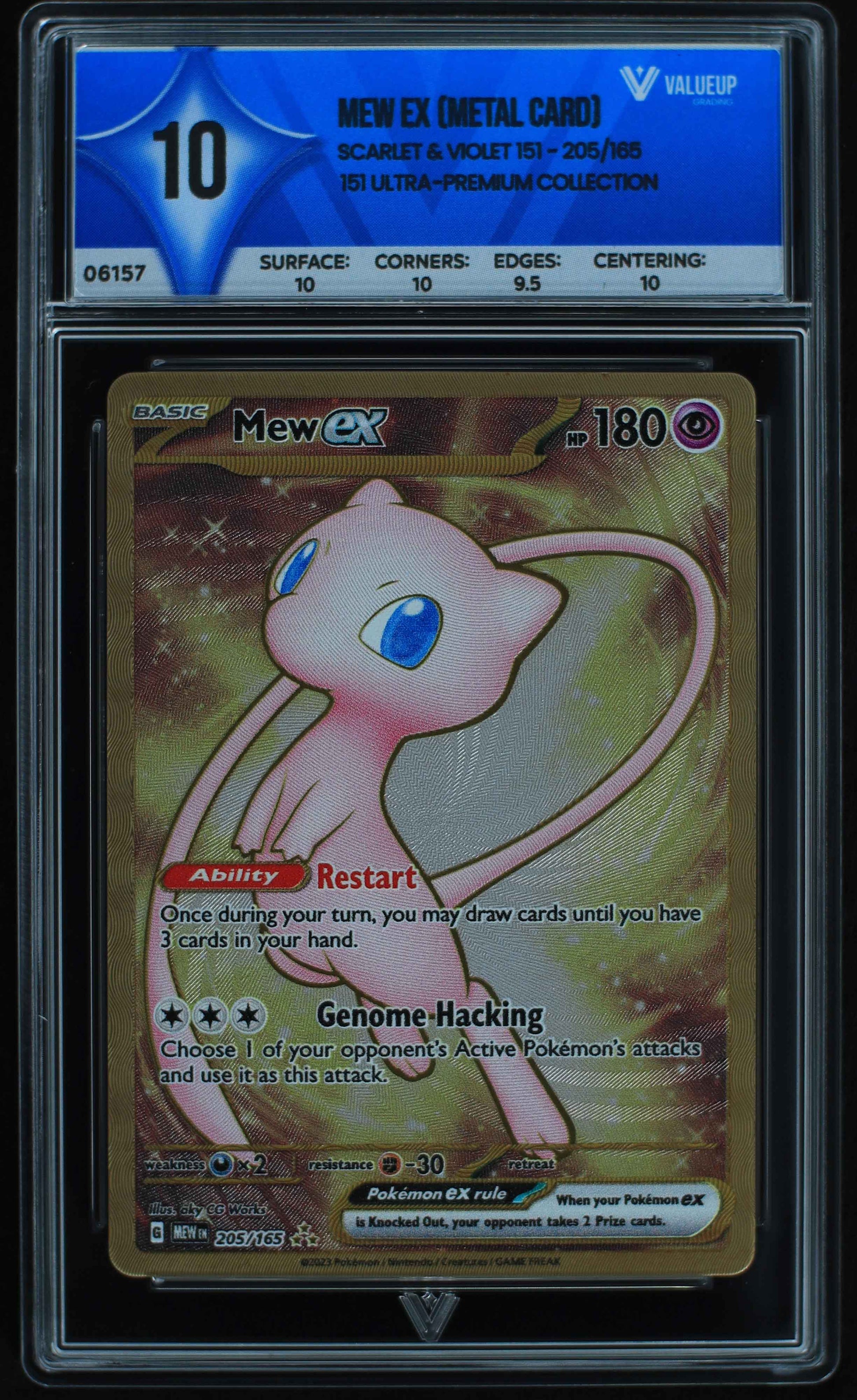 06157 MEW EX (METAL CARD) Grading Card
