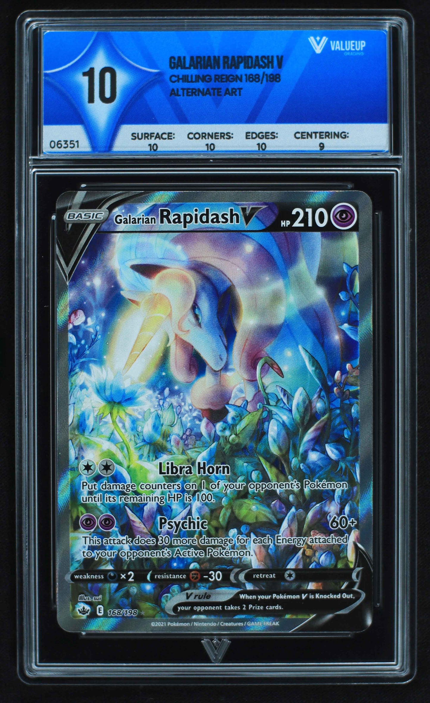 06351 GALARIAN RAPIDASH V Grading Card