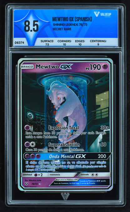 06374 MEWTWO GX (SPANISH) Grading Card