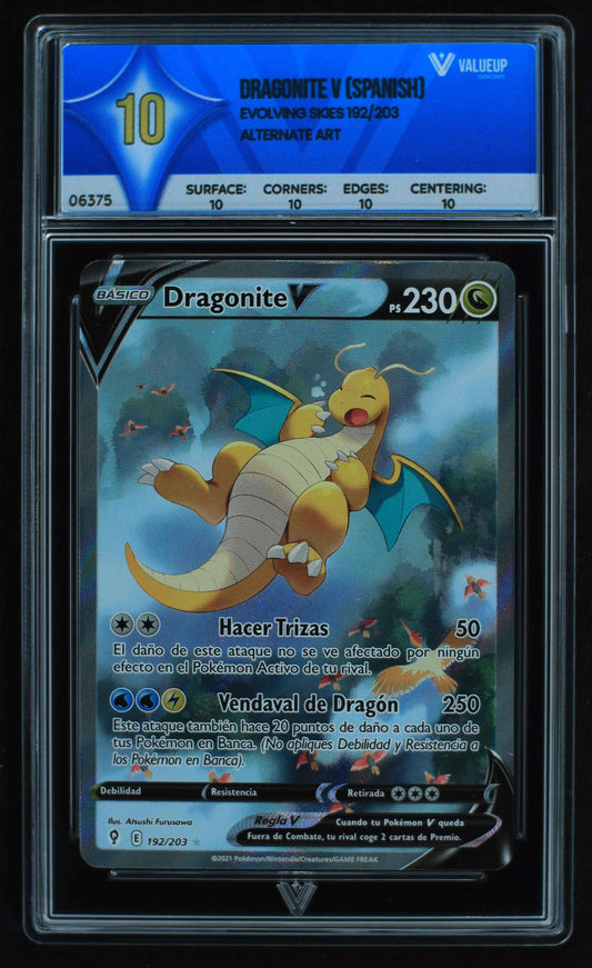 06375 DRAGONITE V (SPANISH) Grading Card
