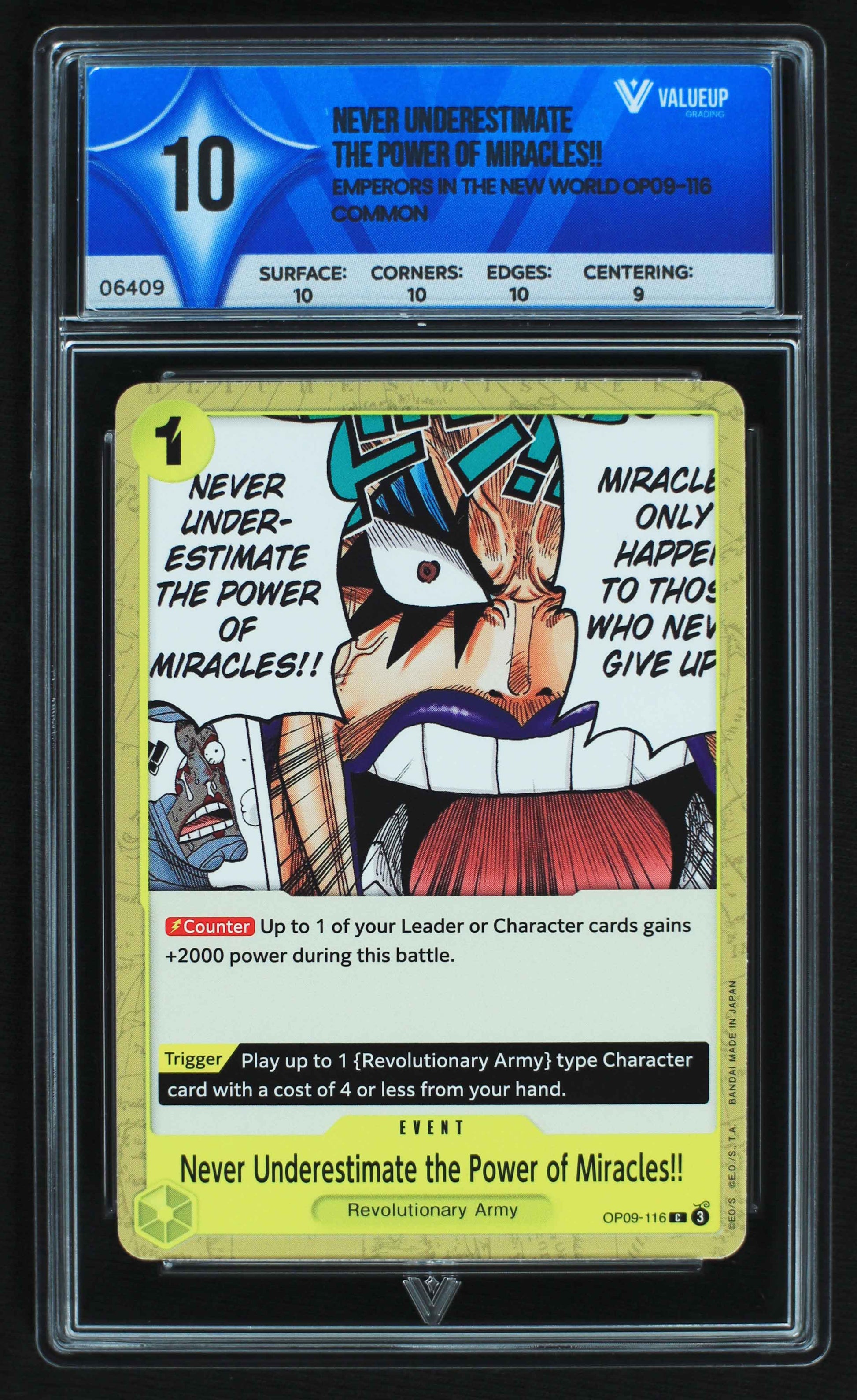 06409 NEVER UNDERESTIMATE THE POWER OF MIRACLES!! Grading Card