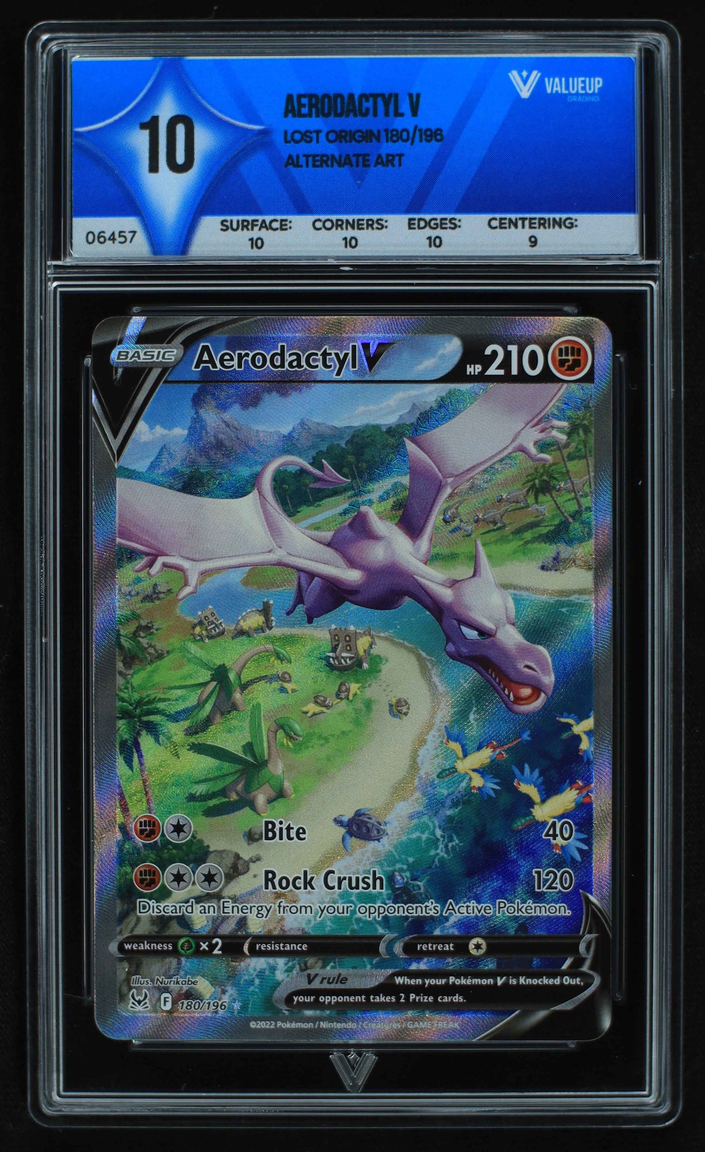 06457 AERODACTYL V Grading Card