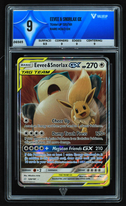 06565 EEVEE & SNORLAX GX Grading Card