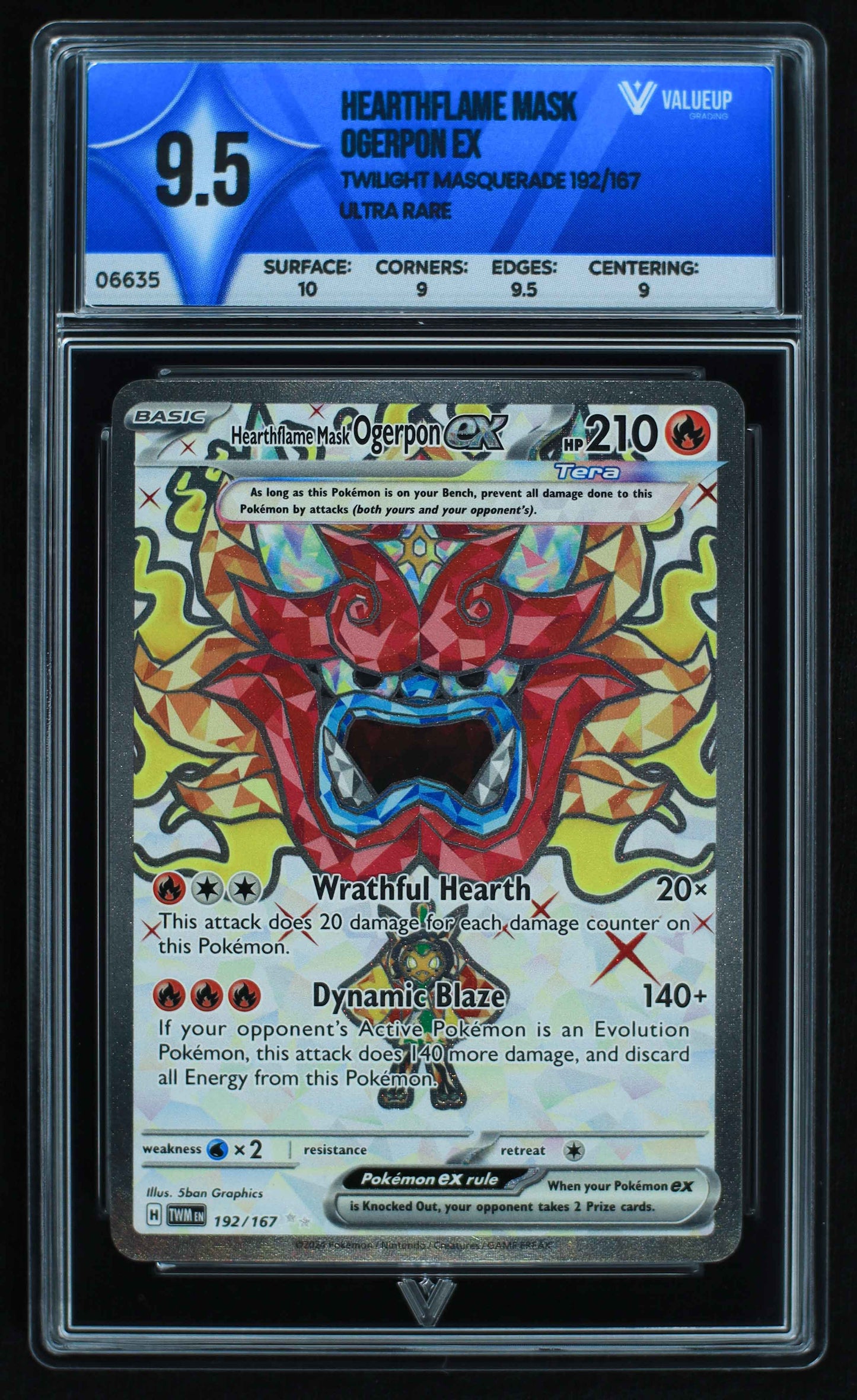 06635 HEARTHFLAME MASK OGERPON EX Grading Card