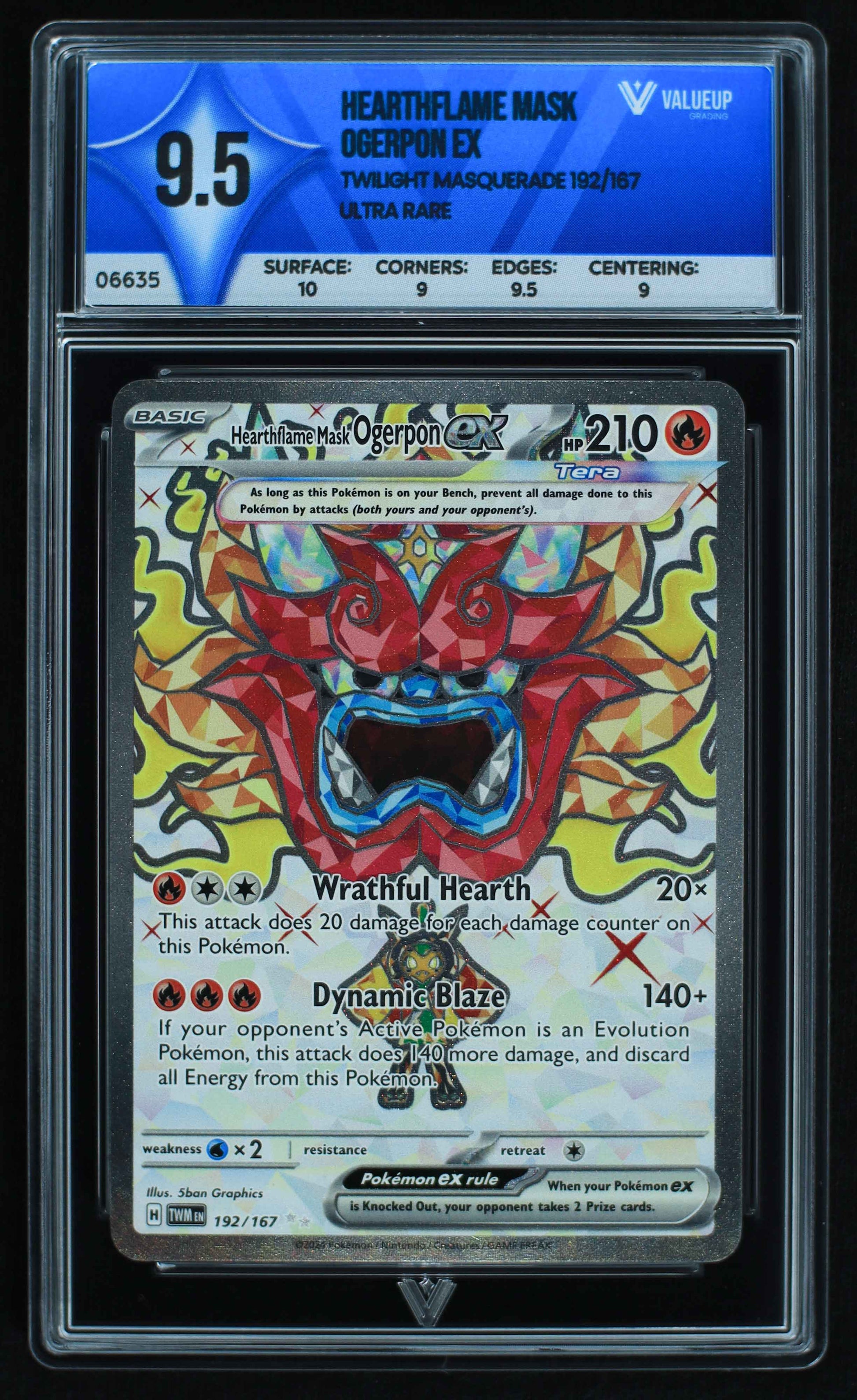 06635 HEARTHFLAME MASK OGERPON EX Grading Card