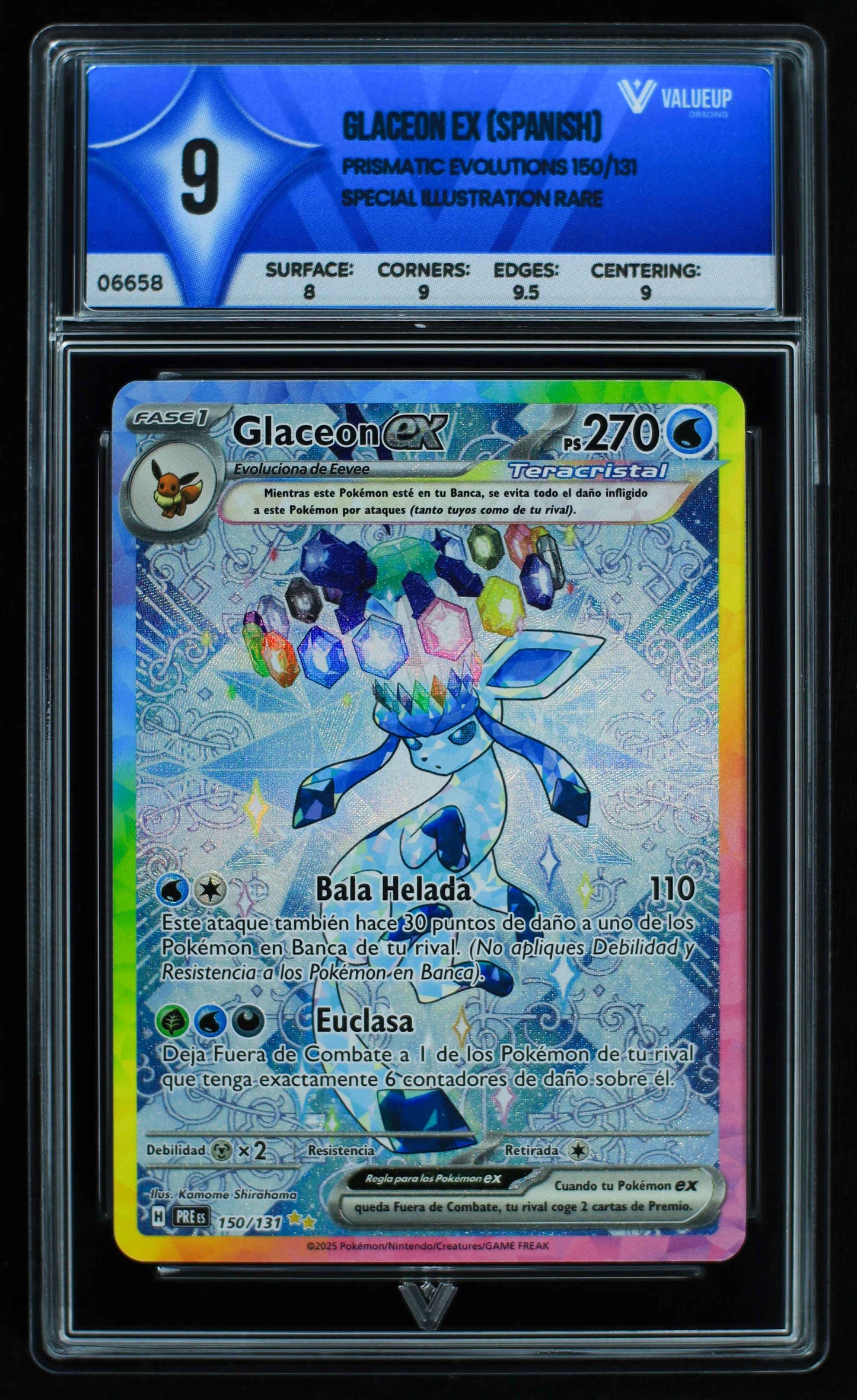 06658 GLACEON EX (SPANISH) Grading Card