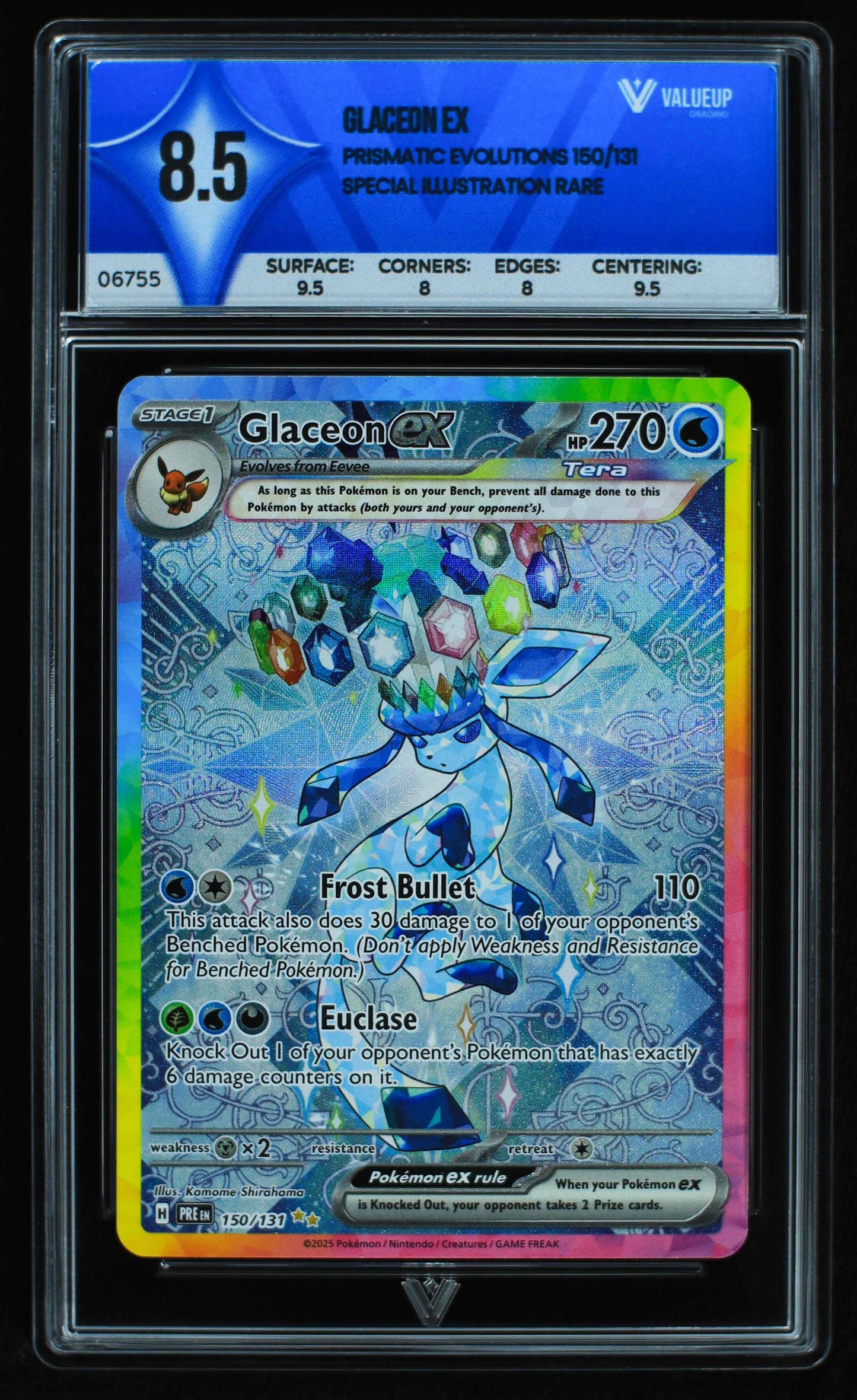 06755 GLACEON EX Grading Card