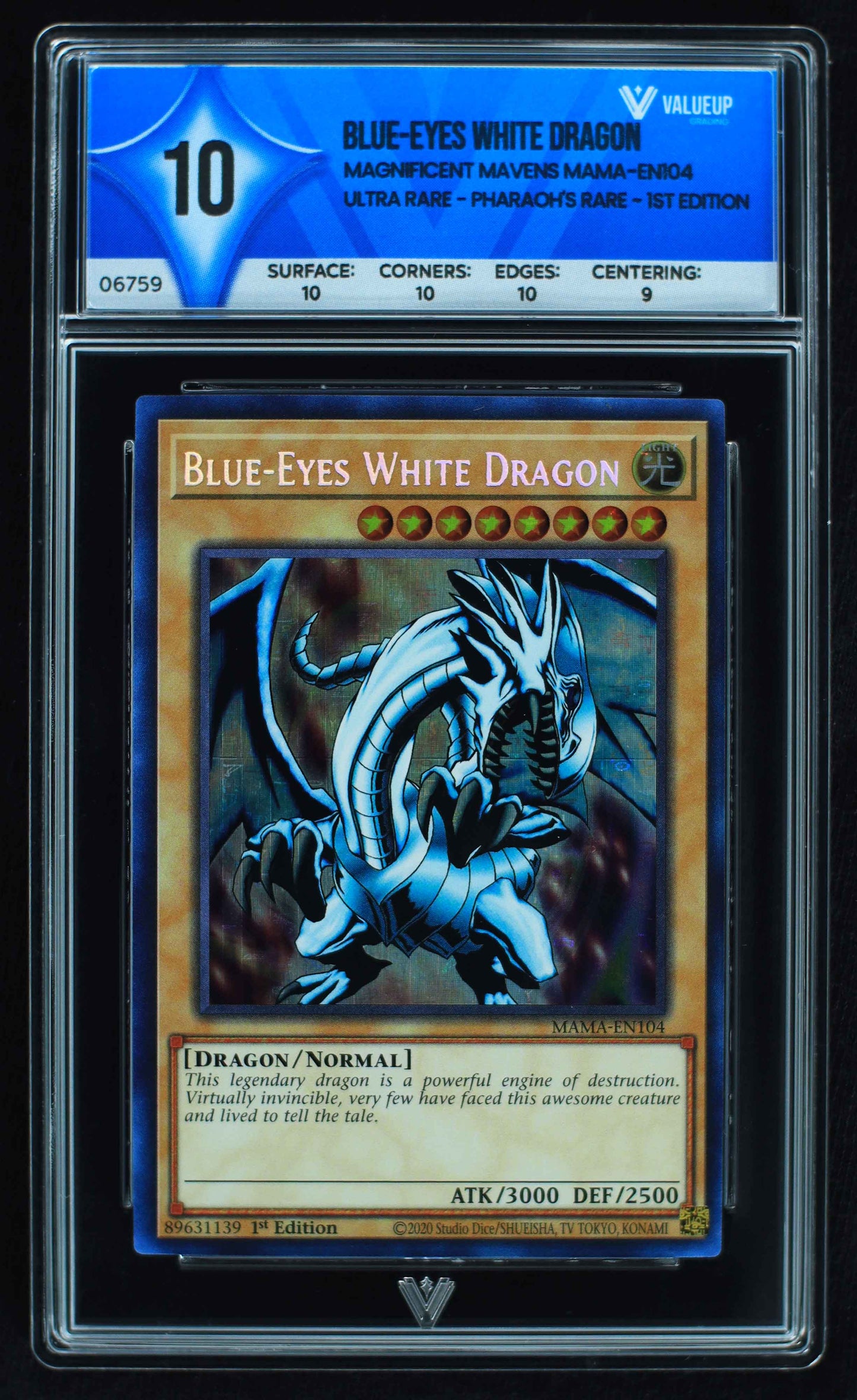 06759 BLUE-EYES WHITE DRAGON Grading Card