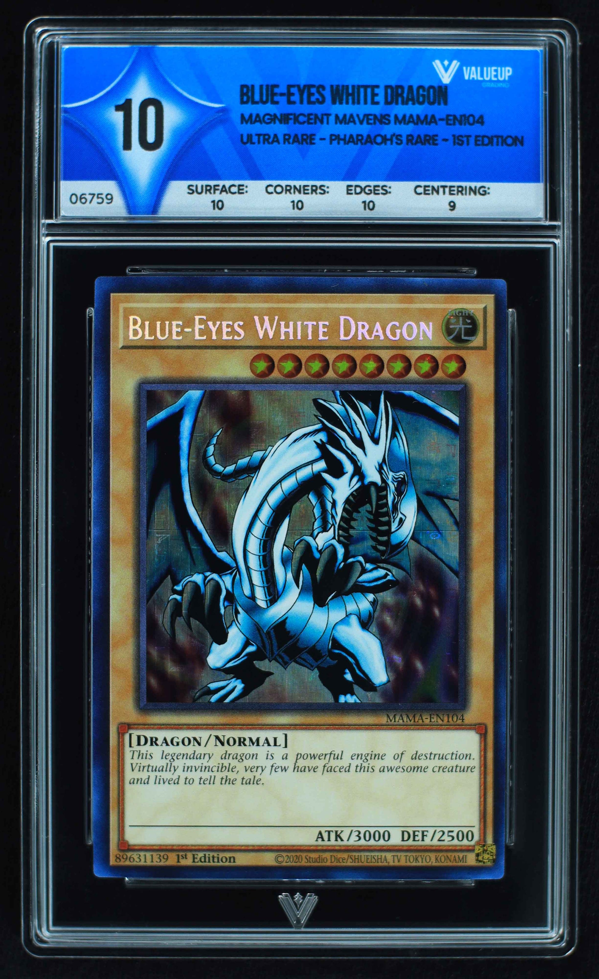 06759 BLUE-EYES WHITE DRAGON Grading Card