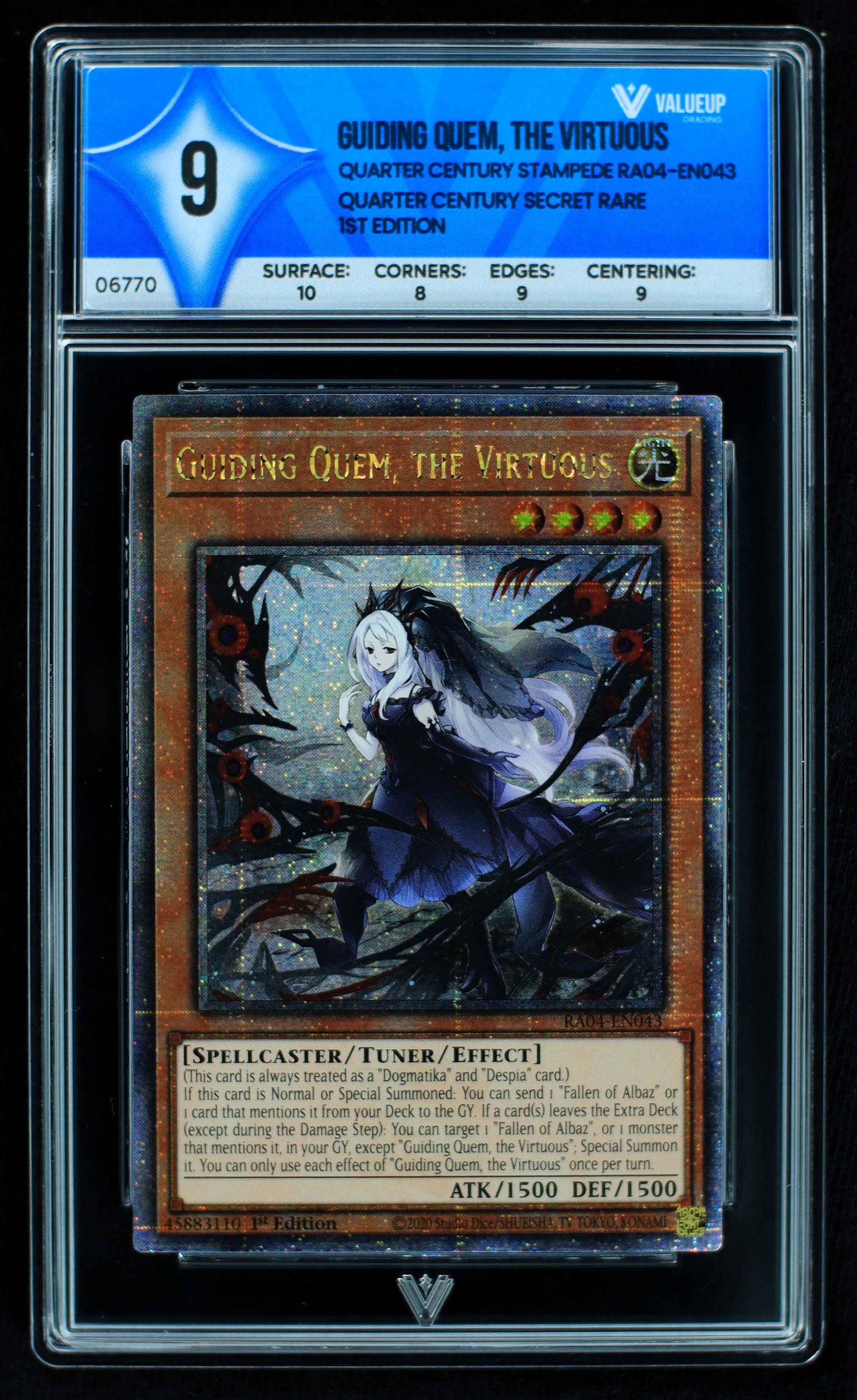 06770 GUIDING QUEM, THE VIRTUOUS Grading Card