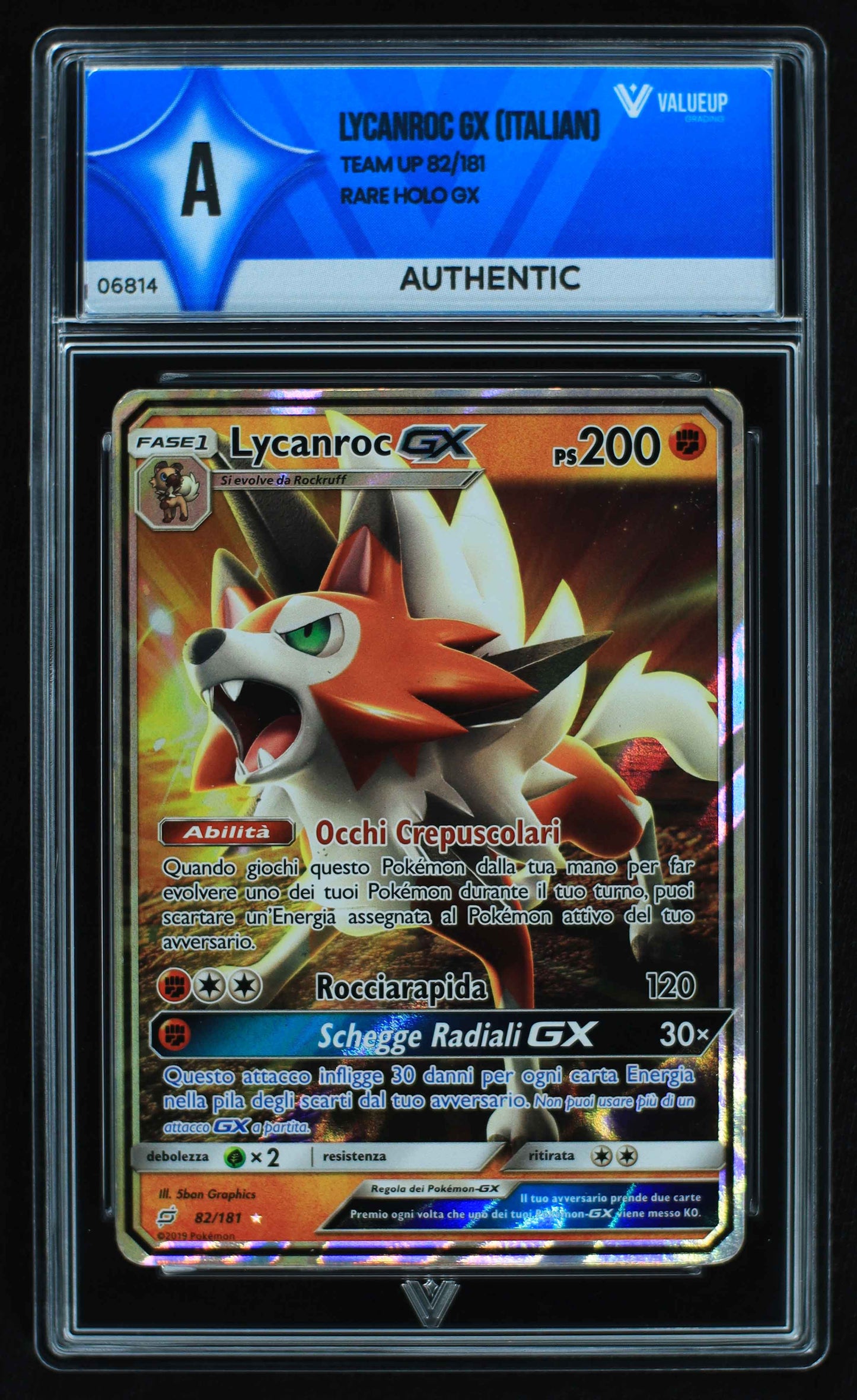 06814 LYCANROC GX (ITALIAN) Grading Card