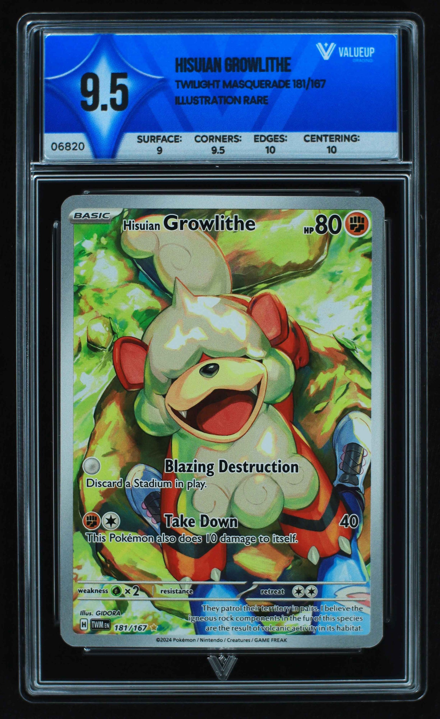 06820 HISUIAN GROWLITHE Grading Card