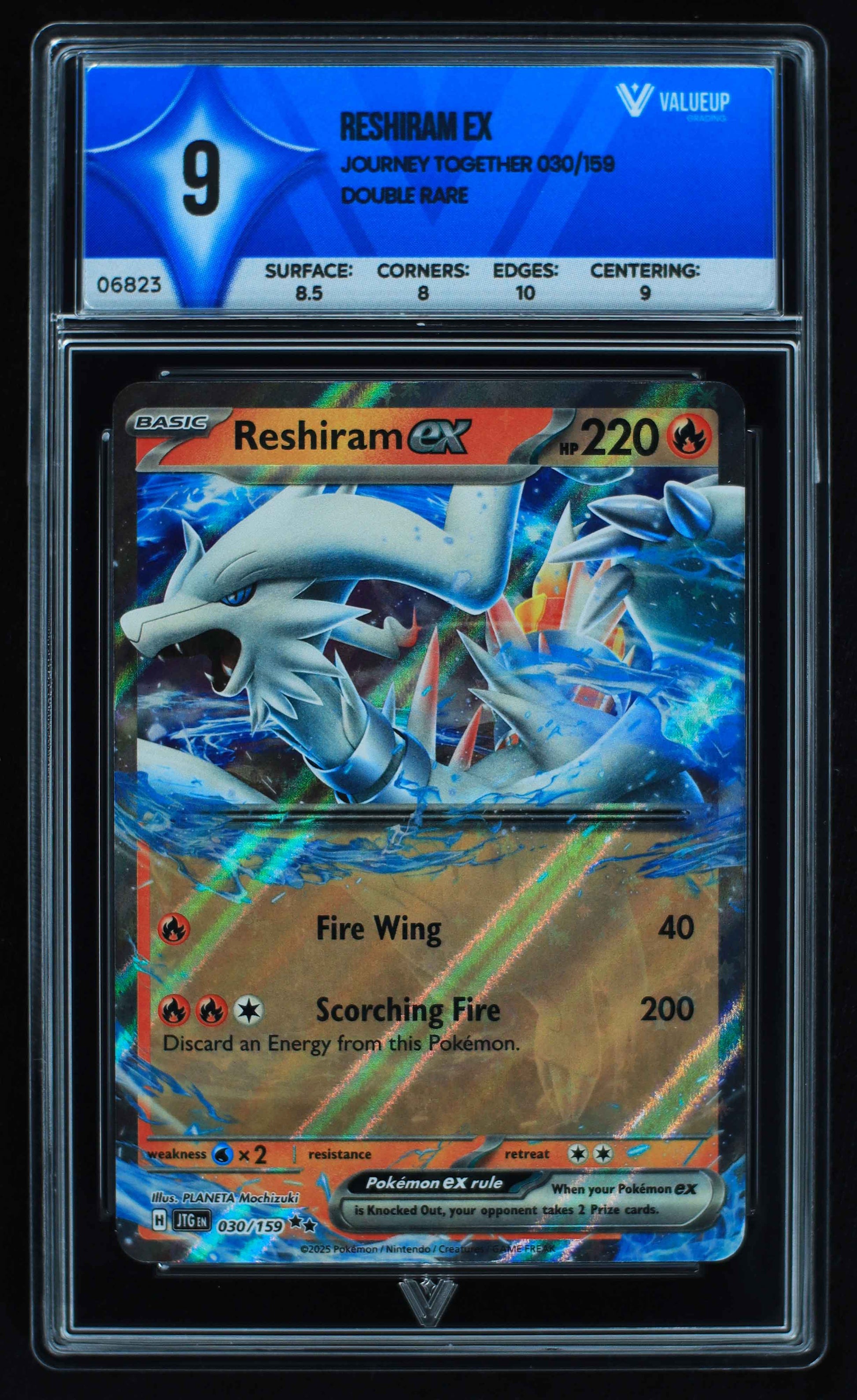 06825 RESHIRAM EX Grading Card