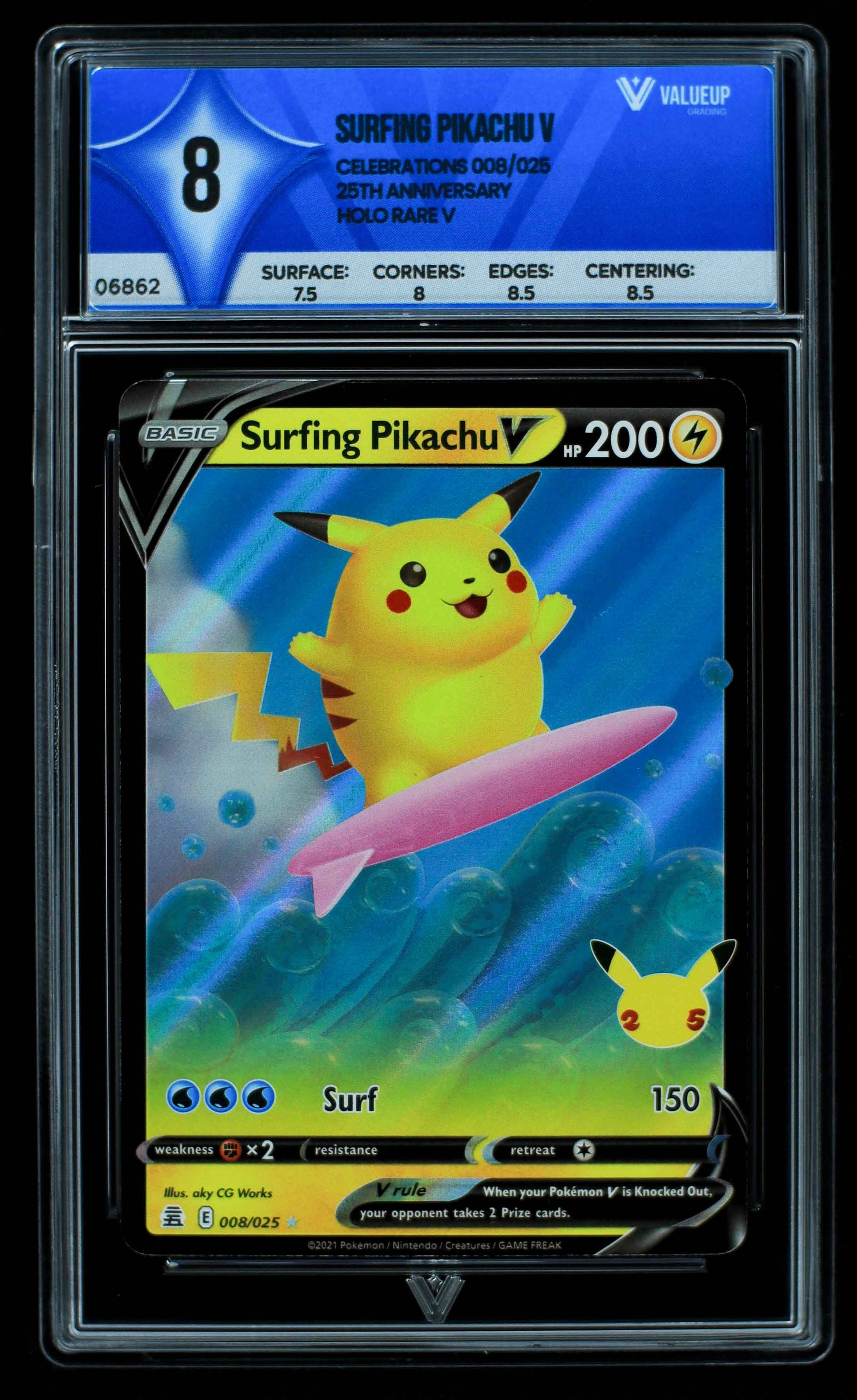 06862 SURFING PIKACHU V Grading Card