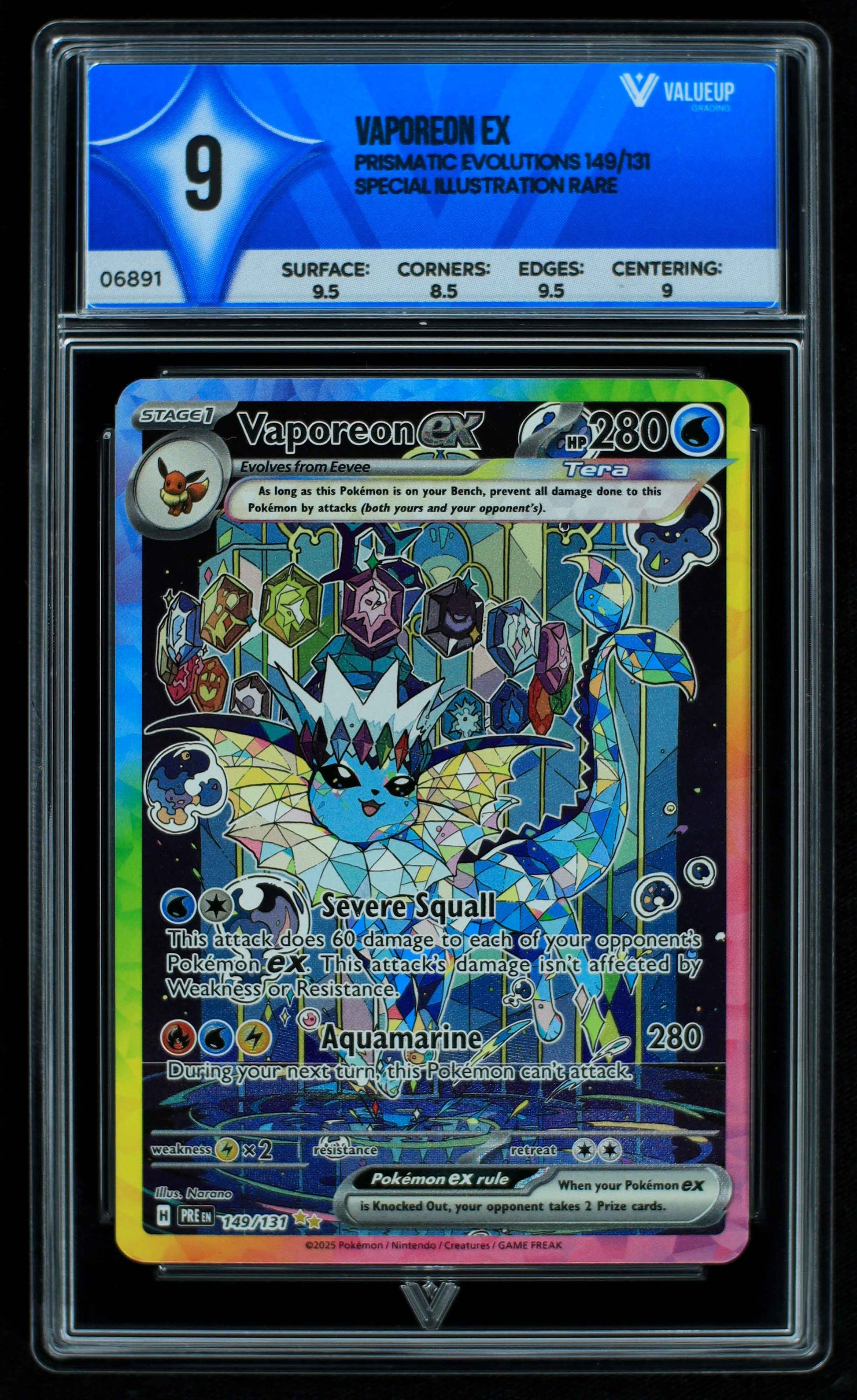 06891 VAPOREON EX Grading Card