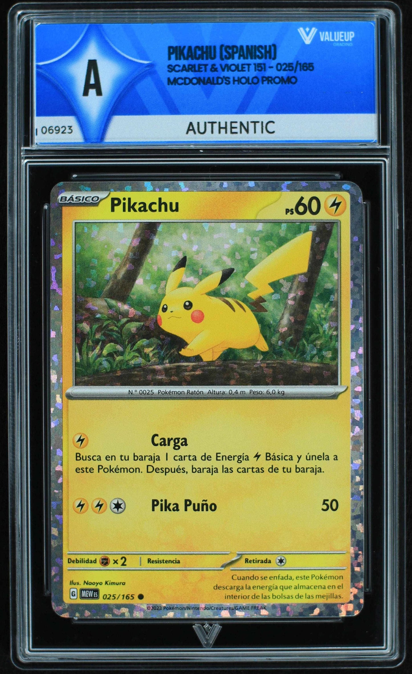 06923 PIKACHU (SPANISH) Grading Card