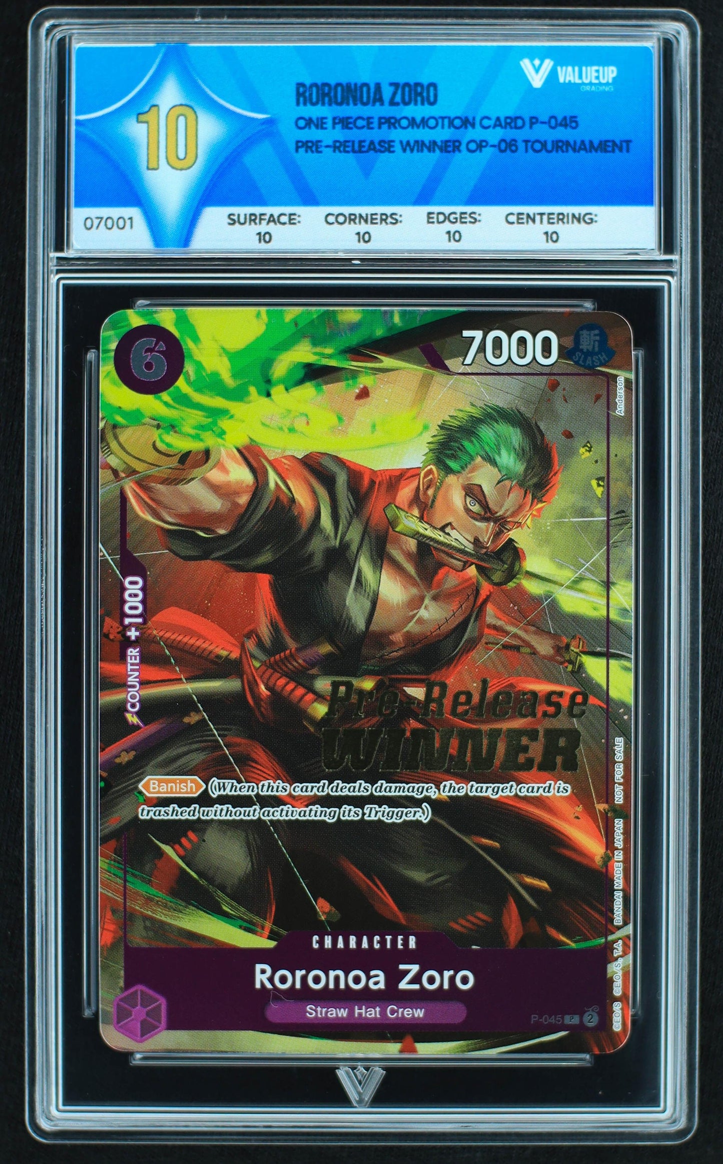 07001 RORONOA ZORO Grading Card